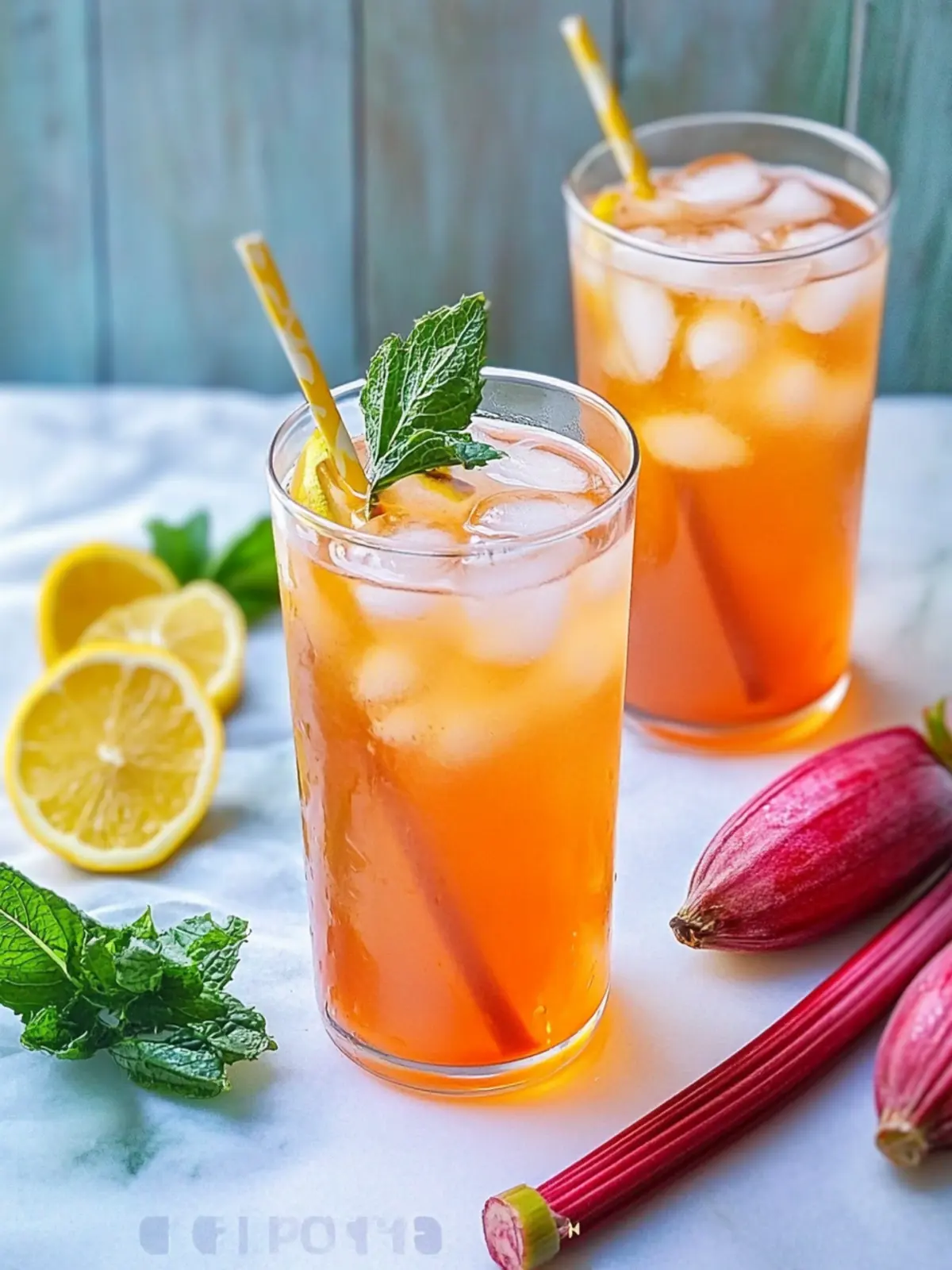 Refreshing Honey Rhubarb Iced Tea for Hot Summer Days 2 Honey Rhubarb Iced Tea