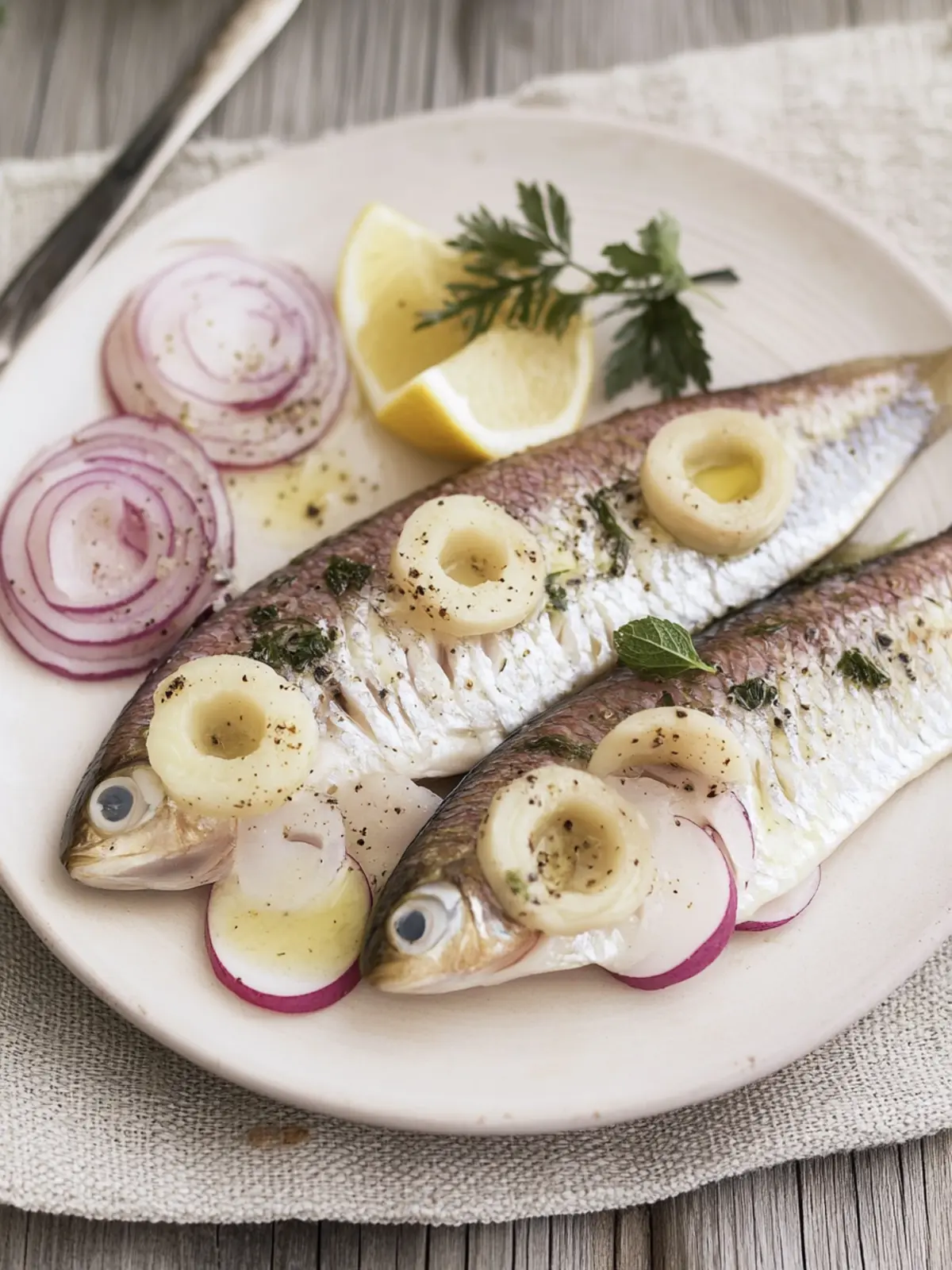 Delicious German Matjes Pickled Herring with Creamy Dill Potatoes 4 German Matjes (Pickled Herring)