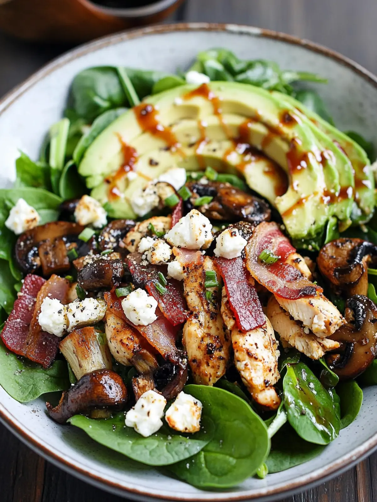 Roast Asparagus and Mushroom Chicken Salad with Avocado Magic 4 Roast Asparagus and Mushroom Chicken Spinach Salad with Bacon, Avocado and Goat Cheese