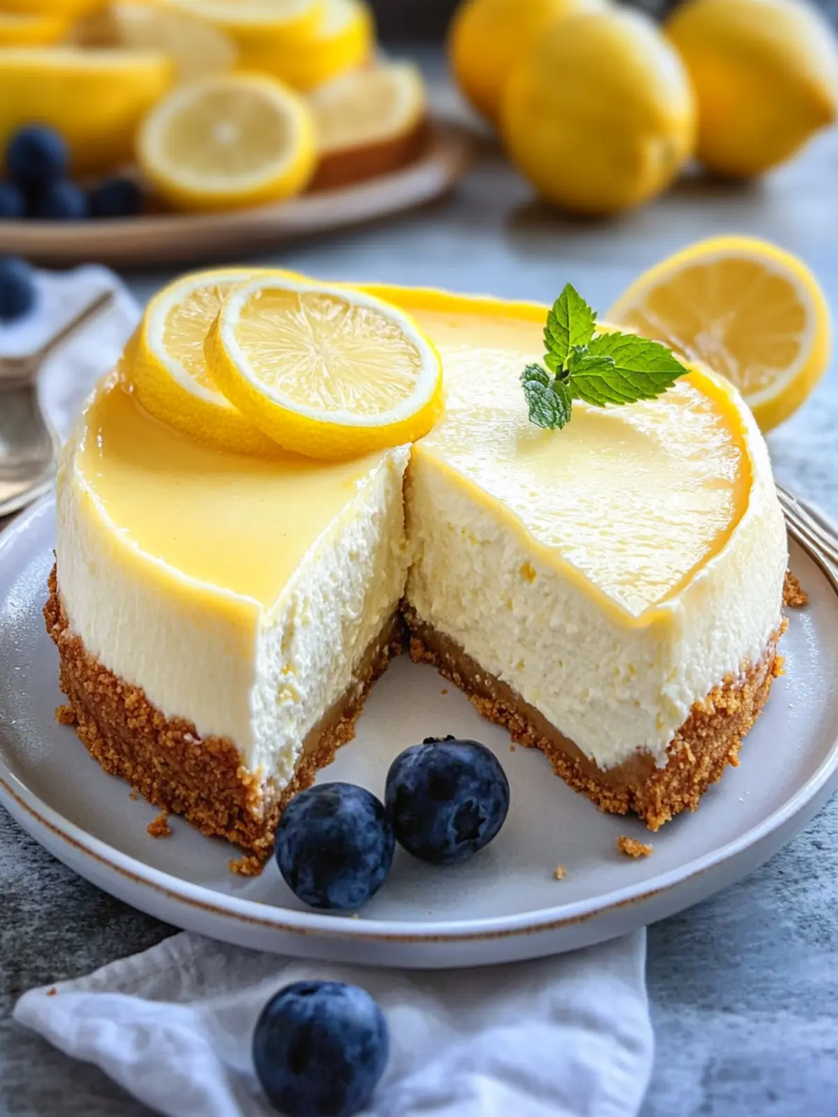 Lemon New York Style Cheesecake with Gingersnap Crust Bliss 2 Lemon New York Style Cheesecake with Gingersnap Crust