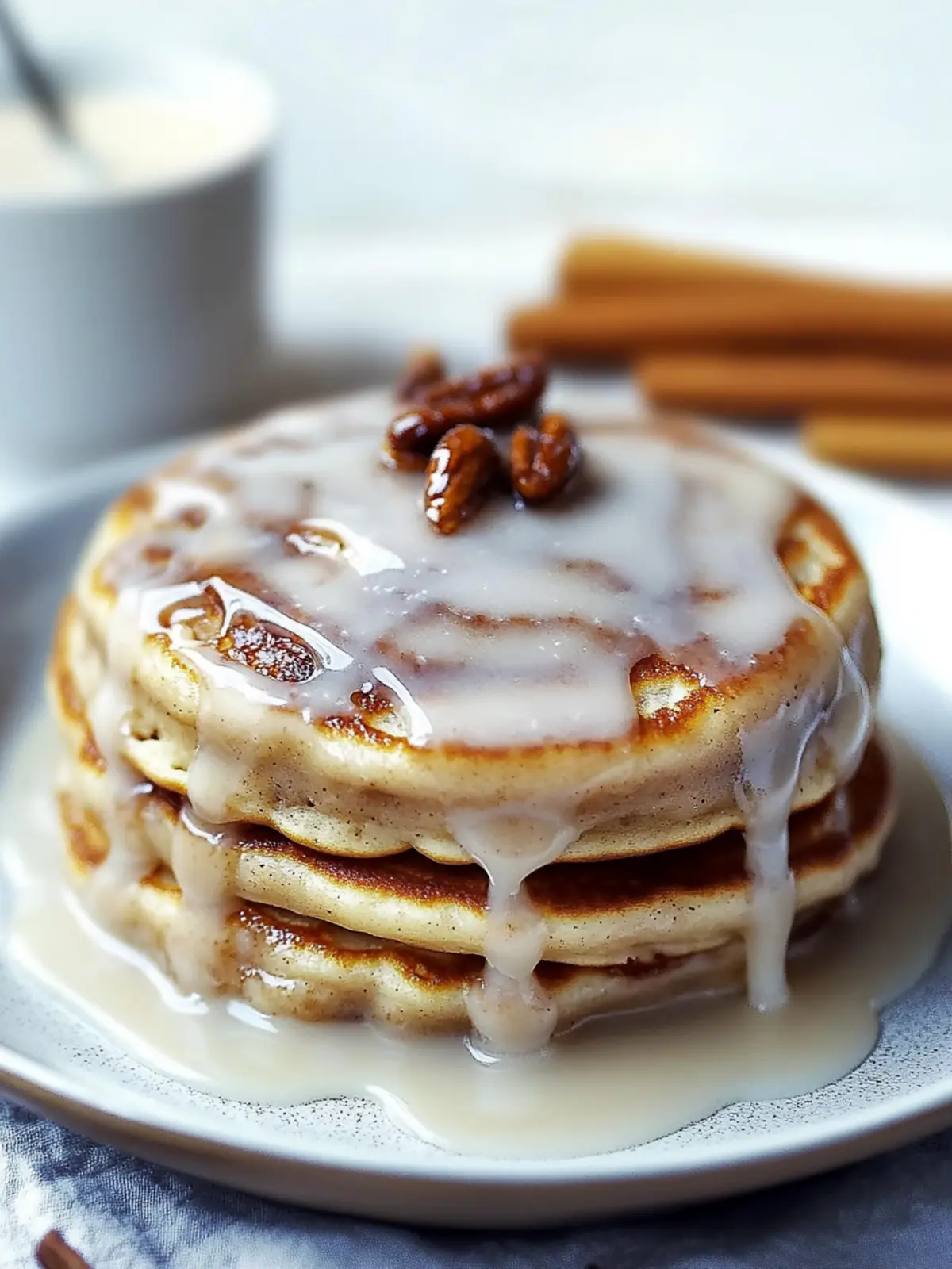 Delicious Cinnamon Roll Pancakes with Creamy Glaze Bliss 4 Delicious Cinnamon Roll Pancakes with Creamy Glaze Delight
