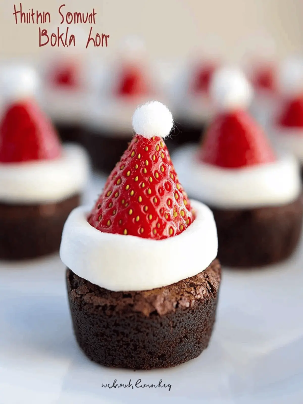 Delicious Strawberry Santa Hat Brownie Bites in Minutes 2 Strawberry Santa Hat Brownie Bites