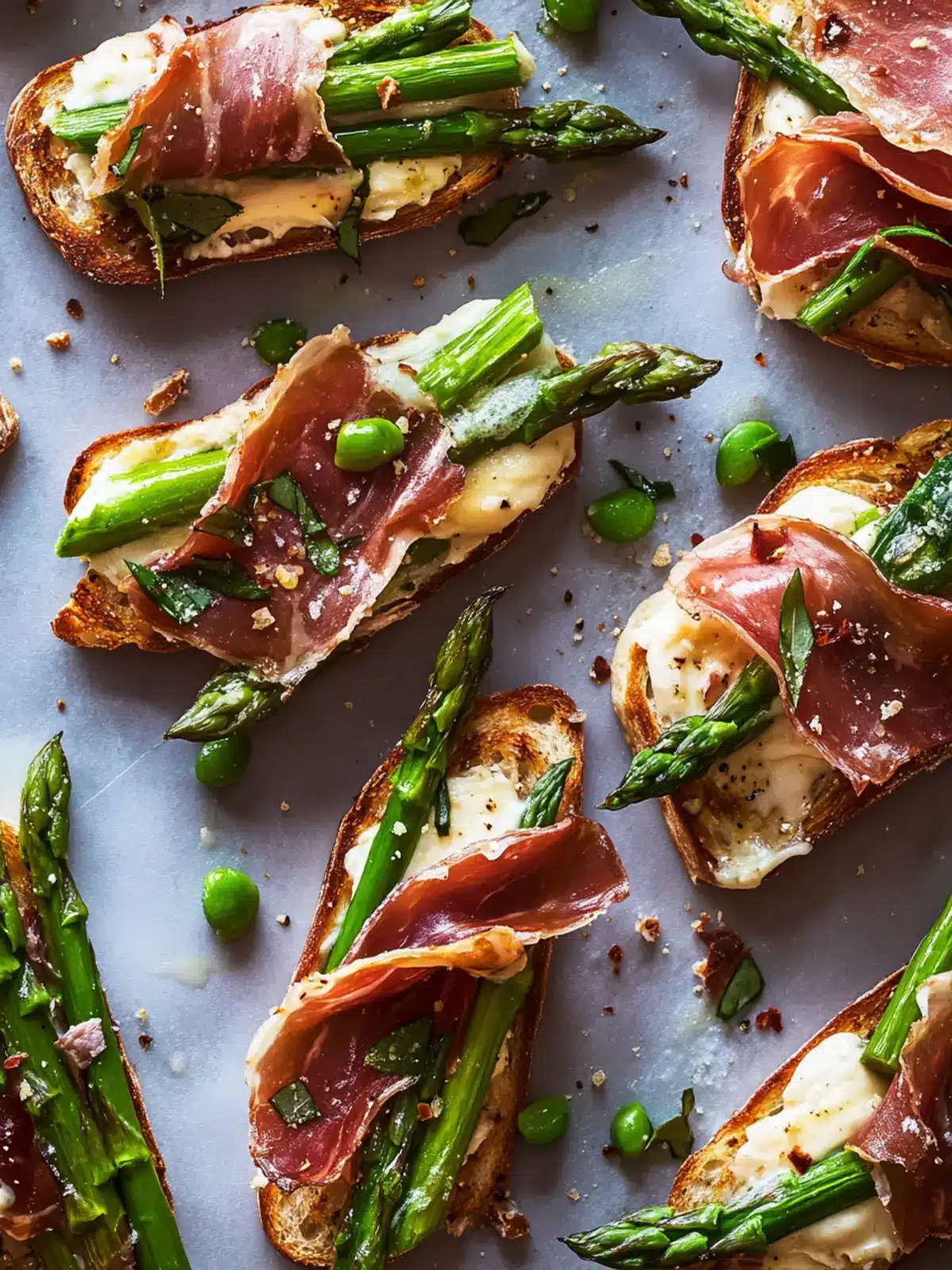 Crispy Prosciutto & Asparagus Mini Toasts for Spring Gatherings 3 Crispy Prosciutto & Asparagus Mini Toasts
