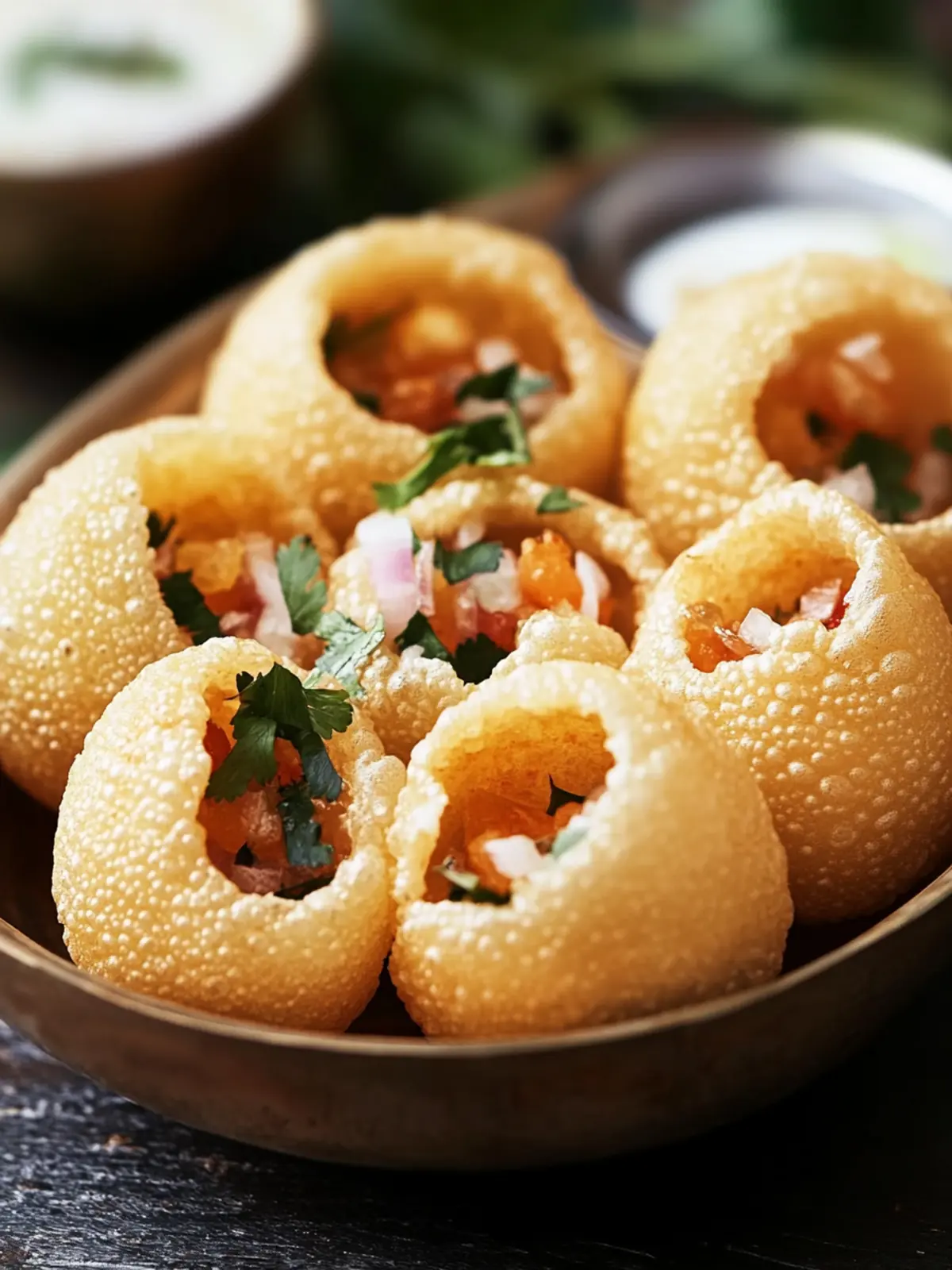 Irresistible Indian Pani Puri: Crispy Puffed Bread Magic 4 Indian Pani Puri (Crispy Puffed Bread with Tangy Water)