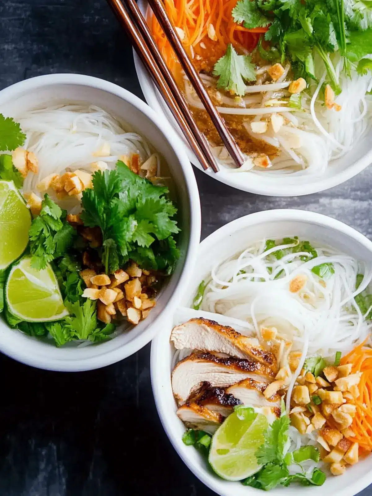 Delicious Vietnamese-Style Noodle Bowls with Chicken at Home 2 Vietnamese-Style Noodle Bowls with Chicken