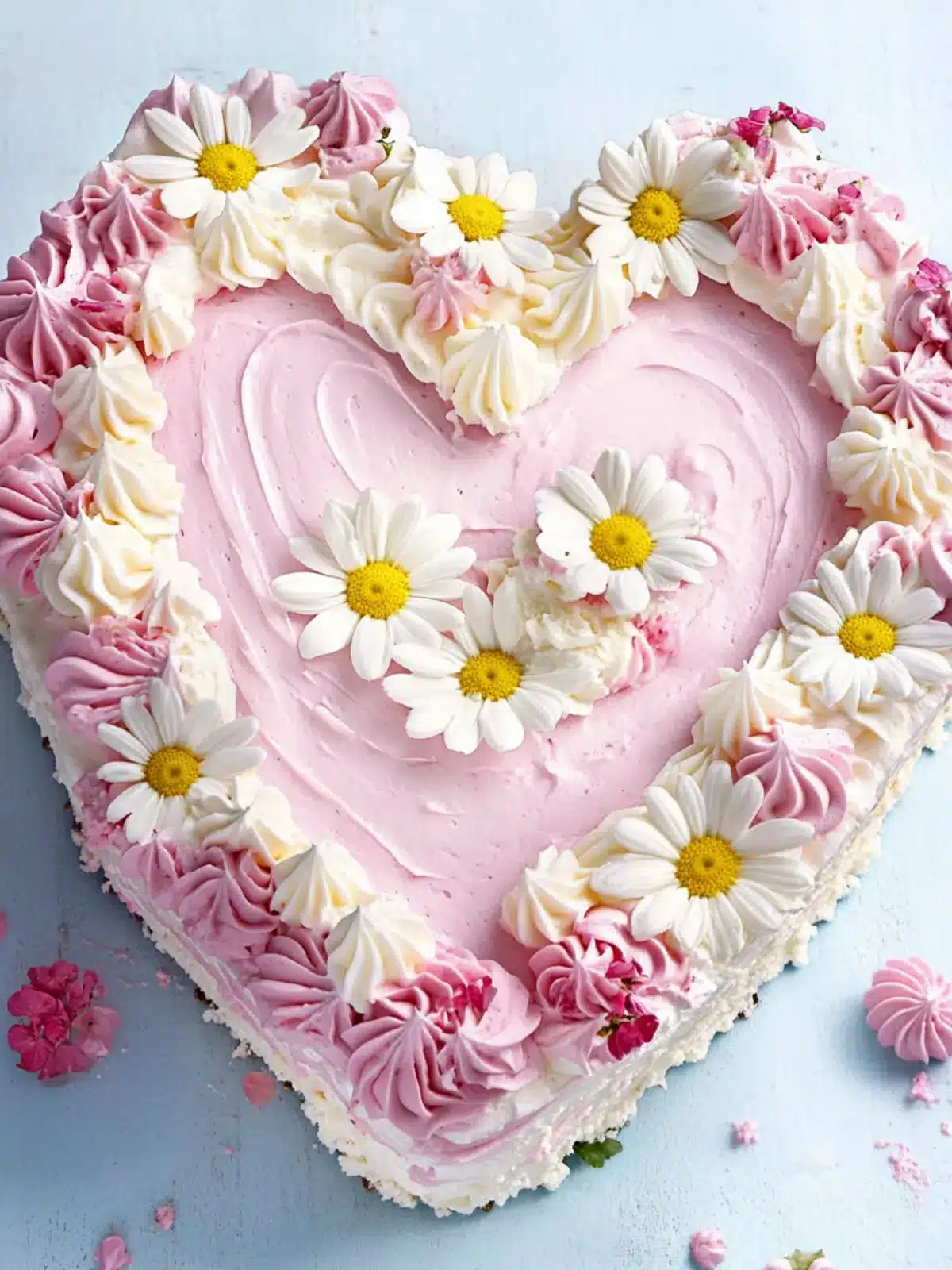 Delicious Daisy Chain Heart Cake for Celebrations and Love 4 Daisy Chain Heart Cake