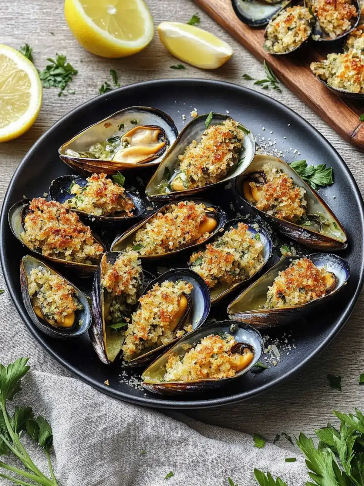 Stuffed and Baked Mussels with Parsley and Pecorino Magic 4 Stuffed and baked mussels with parsley and pecorino