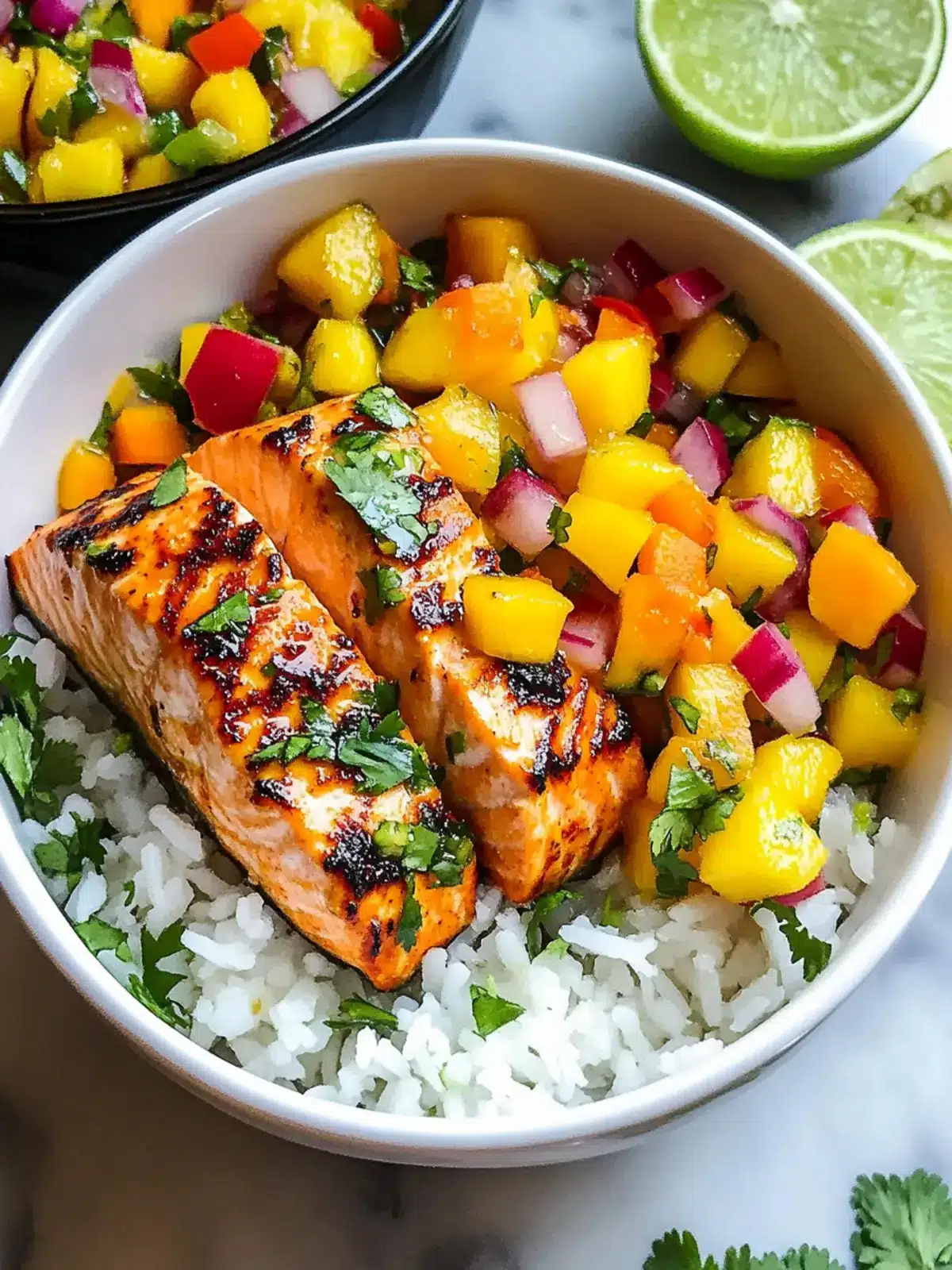 Mango Salsa Salmon Bowls for a Fresh, Flavor-Packed Dinner 4 Mango Salsa Salmon Bowls