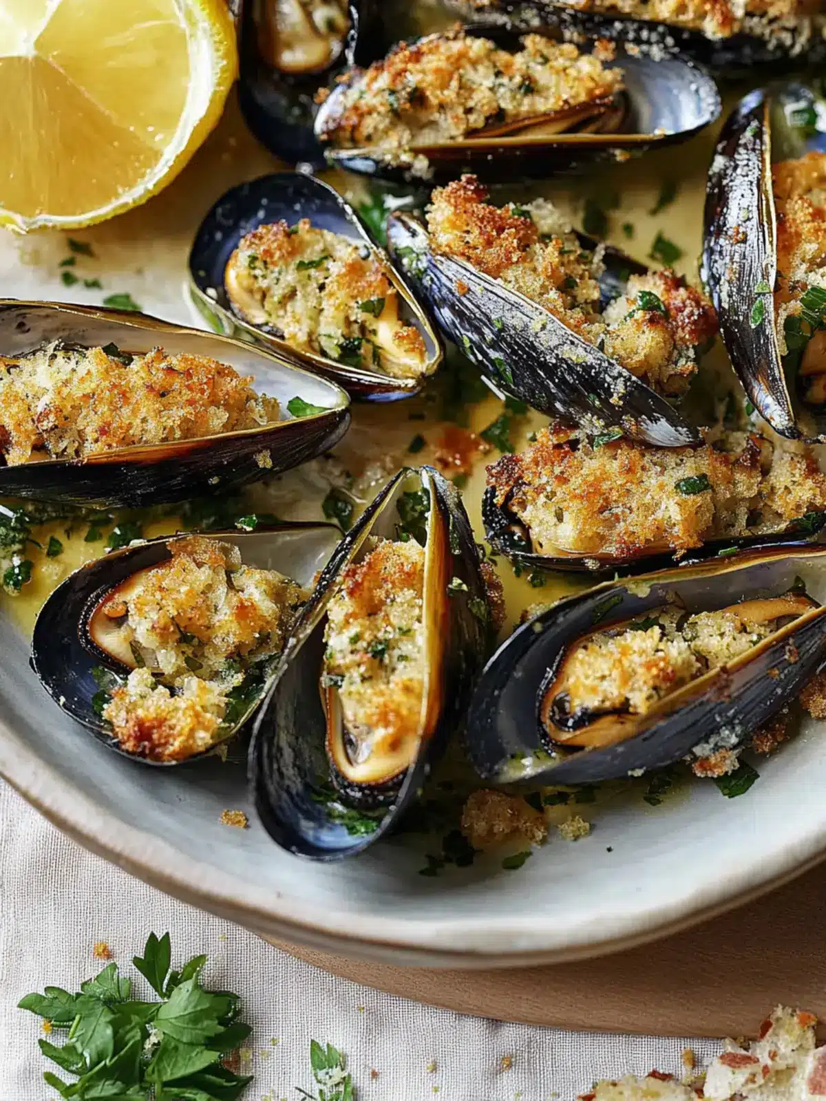 Stuffed and Baked Mussels with Parsley and Pecorino Magic 3 Stuffed and baked mussels with parsley and pecorino