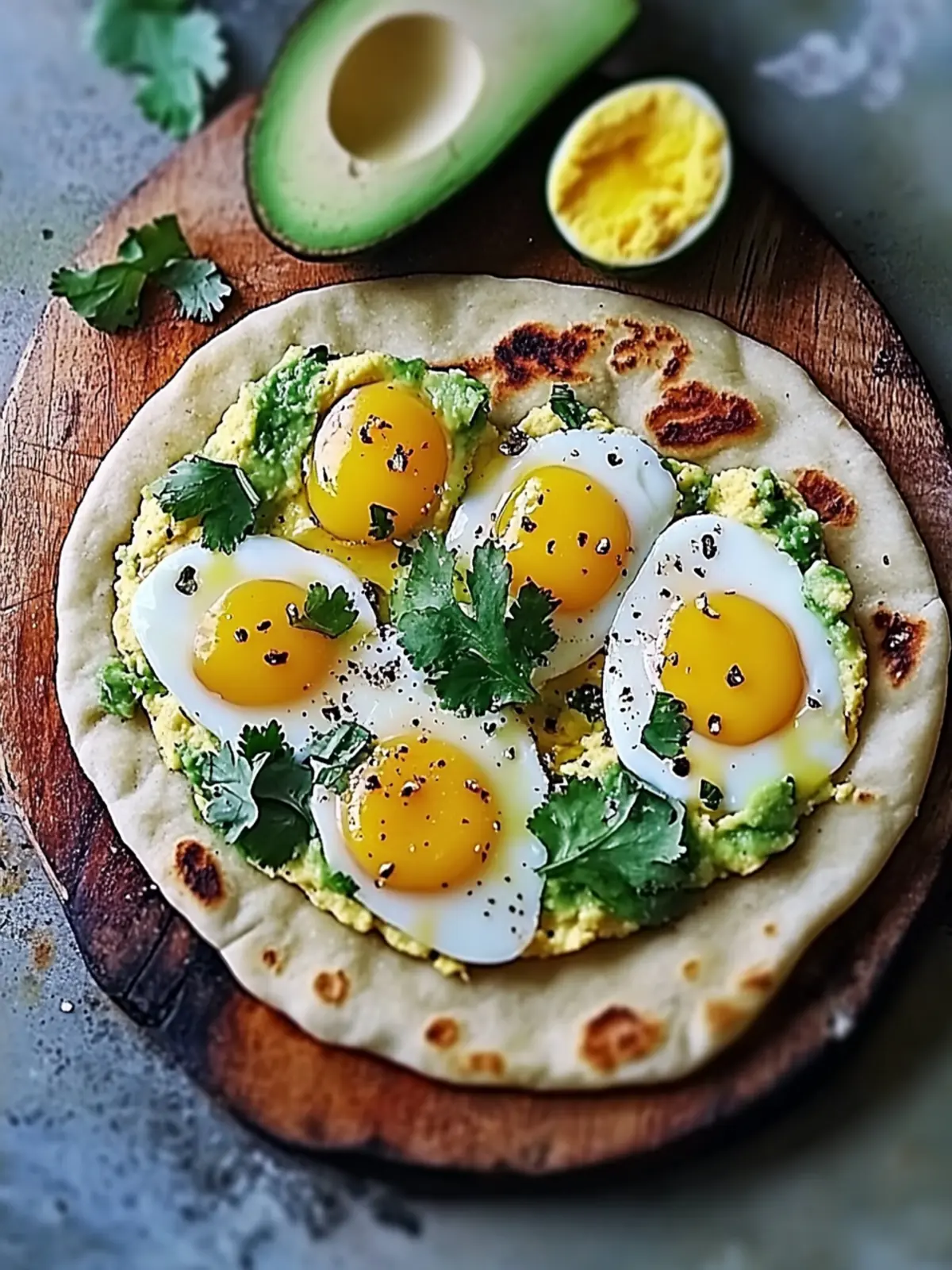 Delicious Warm Breakfast Naans with Scrambled Eggs & Avocado 4 Warm Breakfast Naans with Scrambled Eggs and Avocado