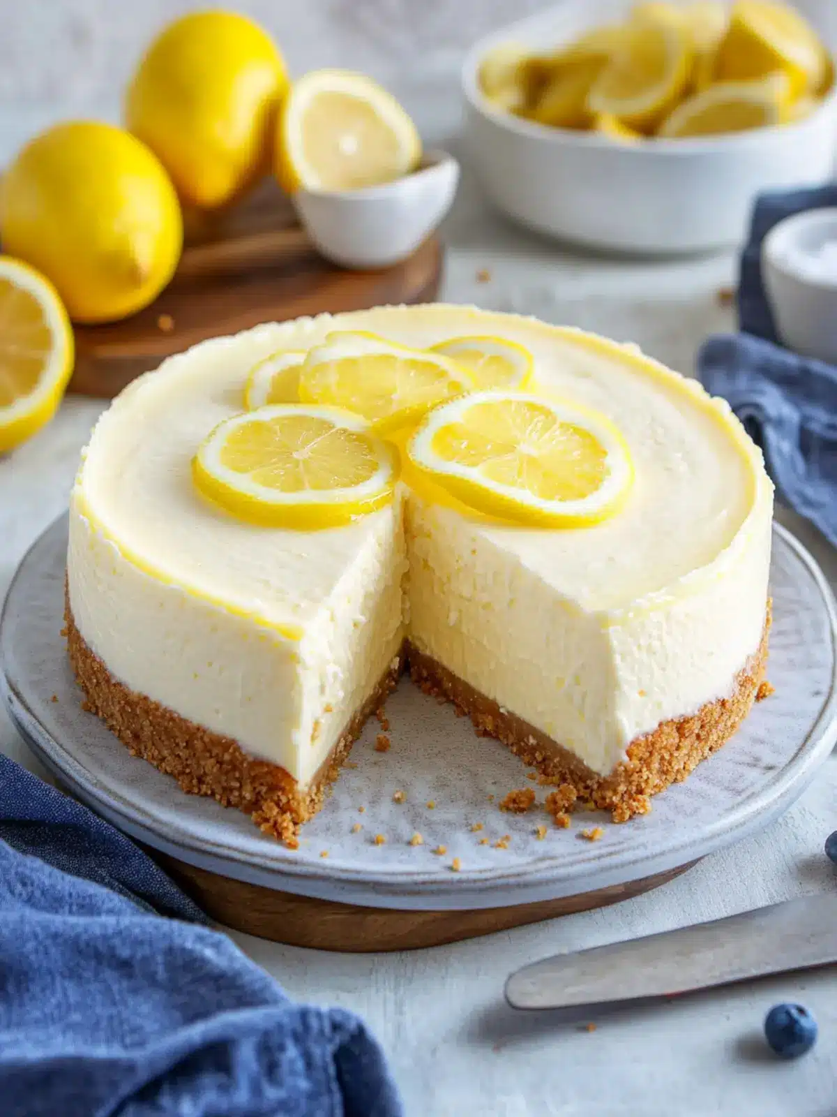 Lemon New York Style Cheesecake with Gingersnap Crust Bliss 4 Lemon New York Style Cheesecake with Gingersnap Crust