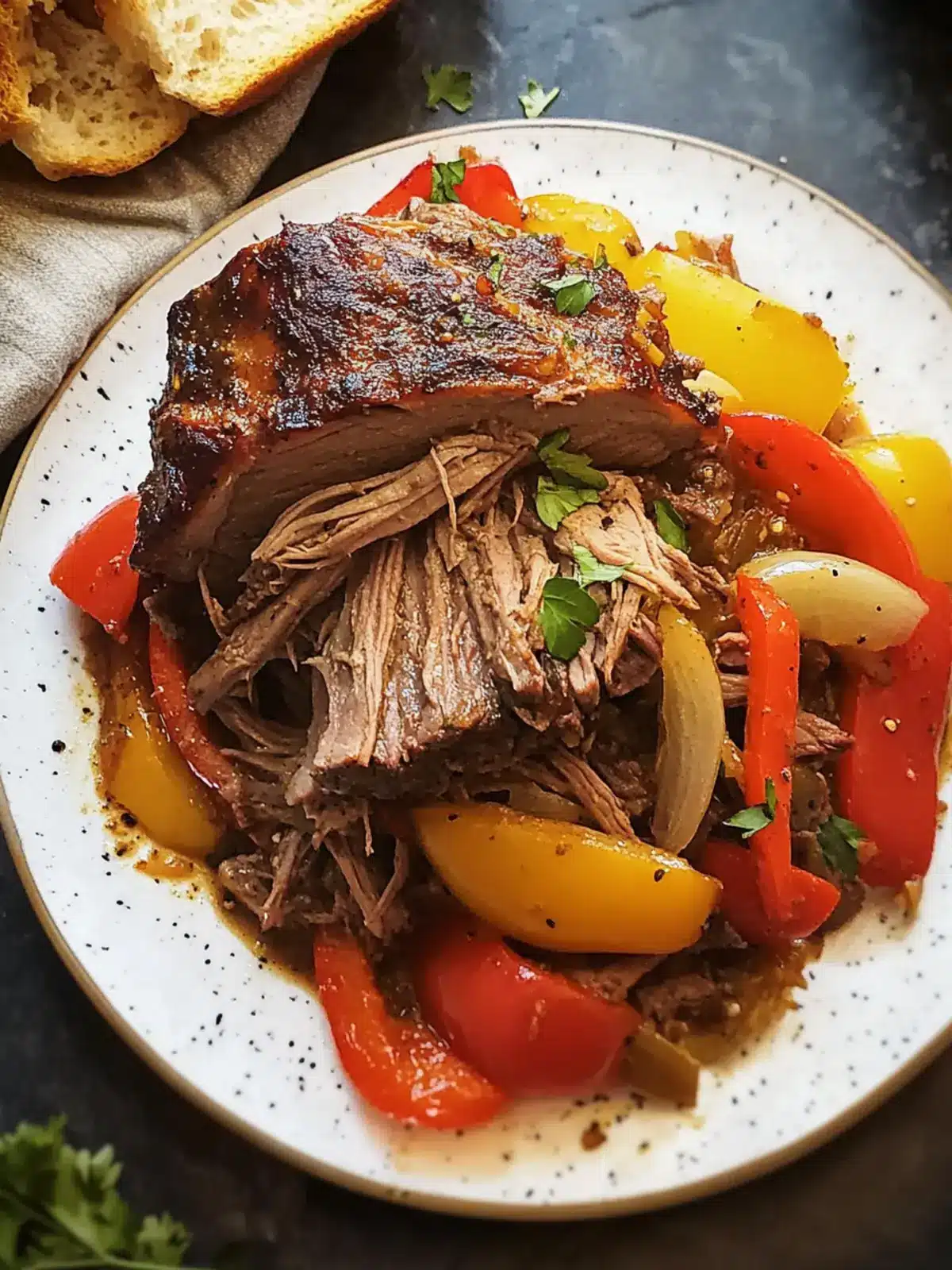Indulge in Slow Cooker Italian Chuck Roast with Peppers and Onions 4 Slow Cooker Italian Chuck Roast with Peppers and Onions