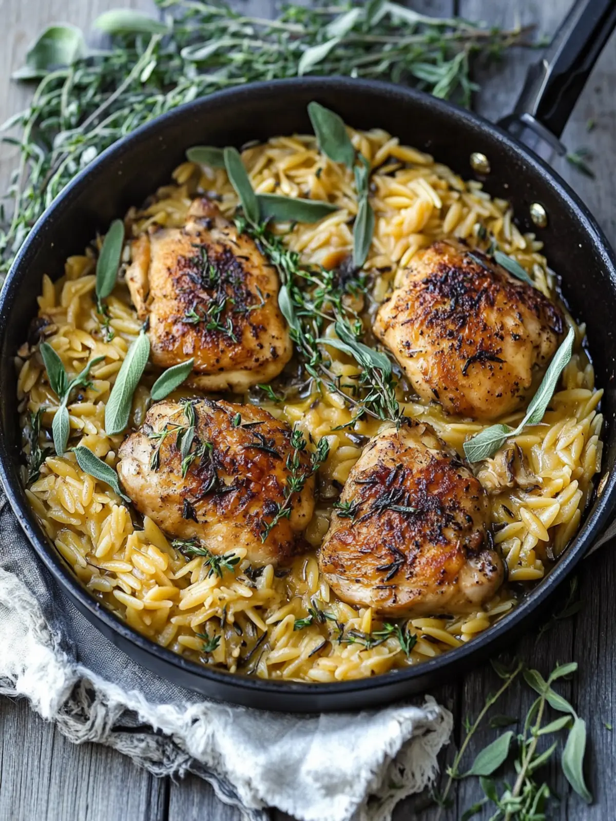 One Pan Sage Butter Chicken and Orzo for Effortless Comfort 4 One Pan Sage Butter Chicken and Orzo