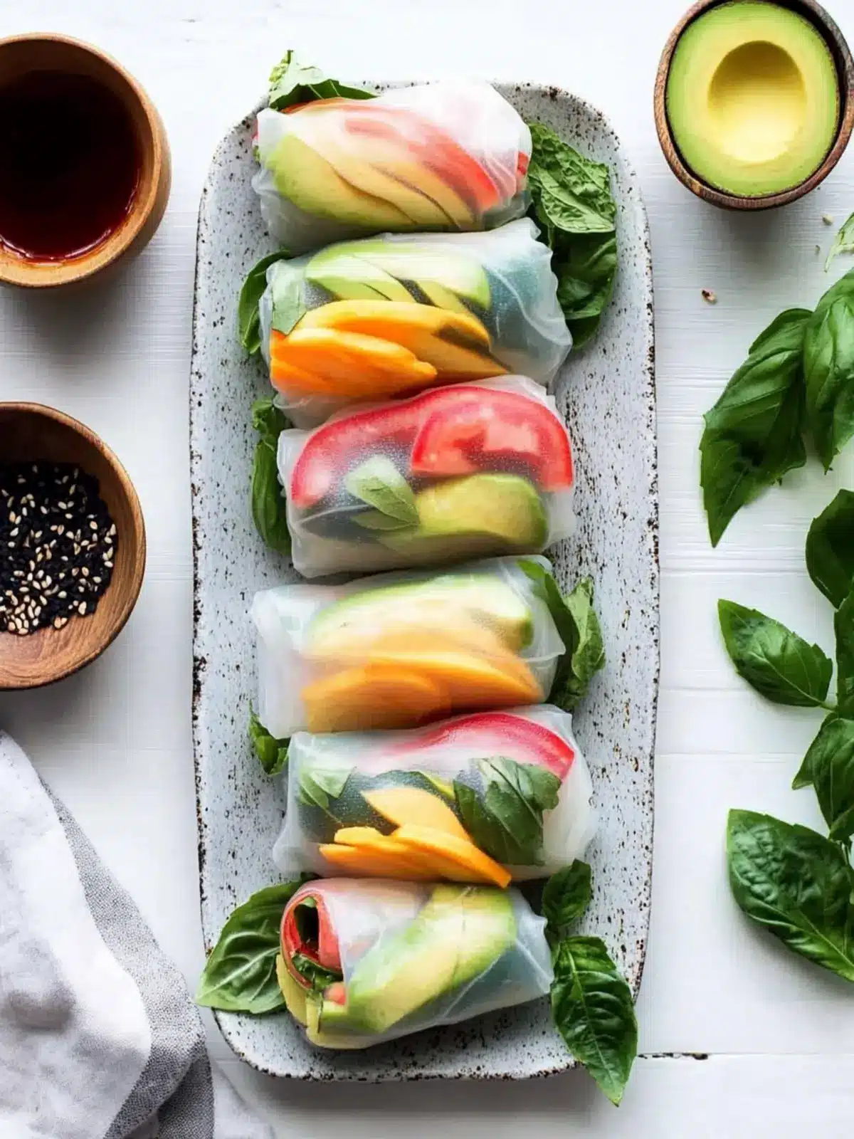 Vibrant Avocado Summer Rolls with Creamy Coconut Dipping Sauce 3 Avocado Summer Rolls