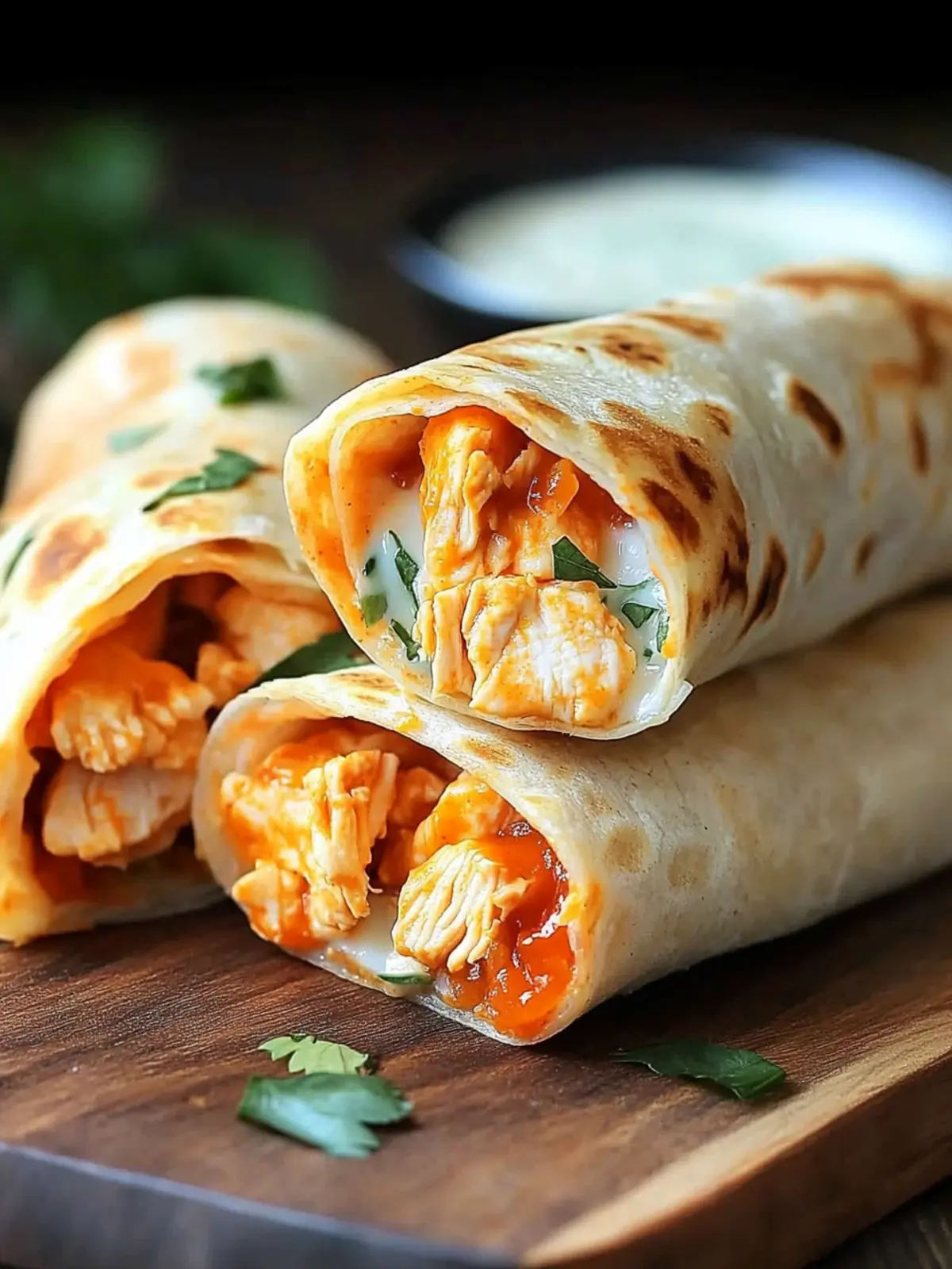 Spicy Buffalo Chicken Wraps: A Crispy, Cheesy Delight! 2 Buffalo Chicken Wraps