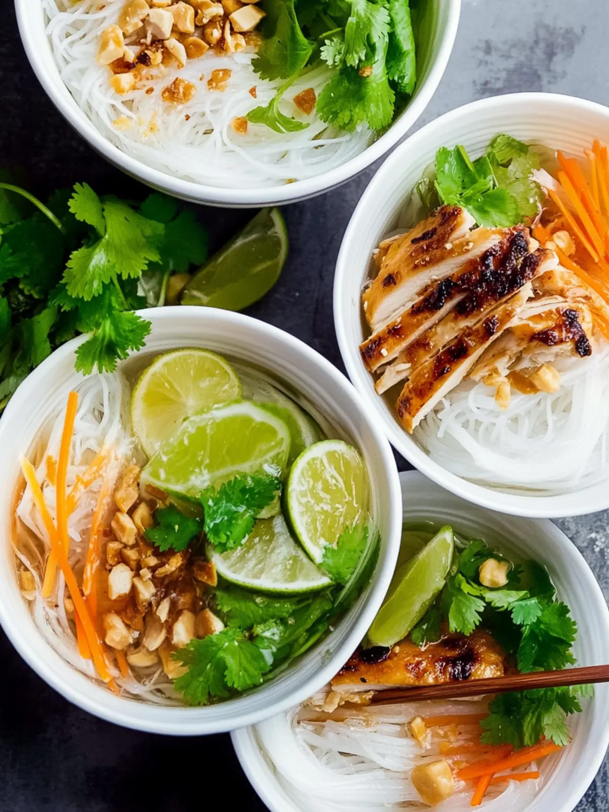 Delicious Vietnamese-Style Noodle Bowls with Chicken at Home 3 Vietnamese-Style Noodle Bowls with Chicken
