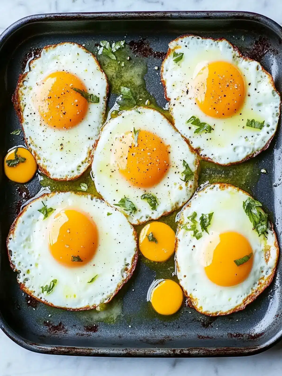 Perfectly Easy Sheet Pan Fried Eggs for a Stress-Free Breakfast 3 Sheet Pan Fried Eggs