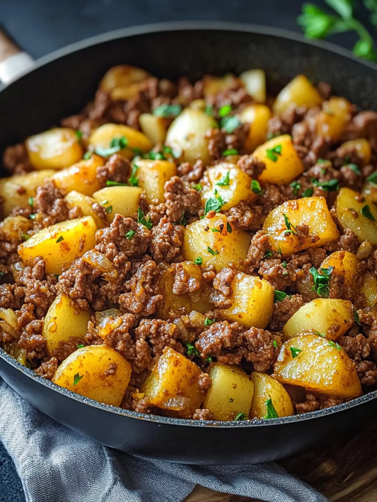 Delicious Ground Beef and Potatoes Skillet in One Pan Fast 4 Ground Beef and Potatoes Skillet