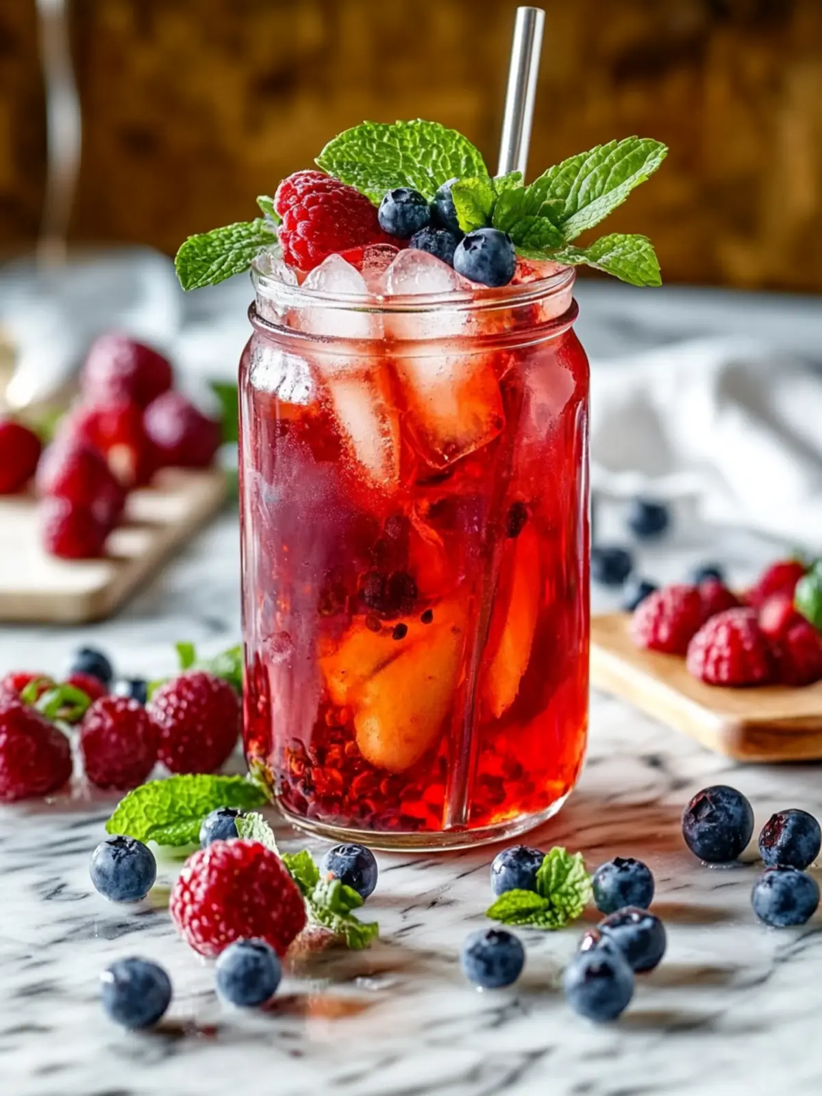 Berry Iced Tea with Ginger and Mint for a Refreshing Summer Sip 4 Berry Iced Tea with Ginger and Mint