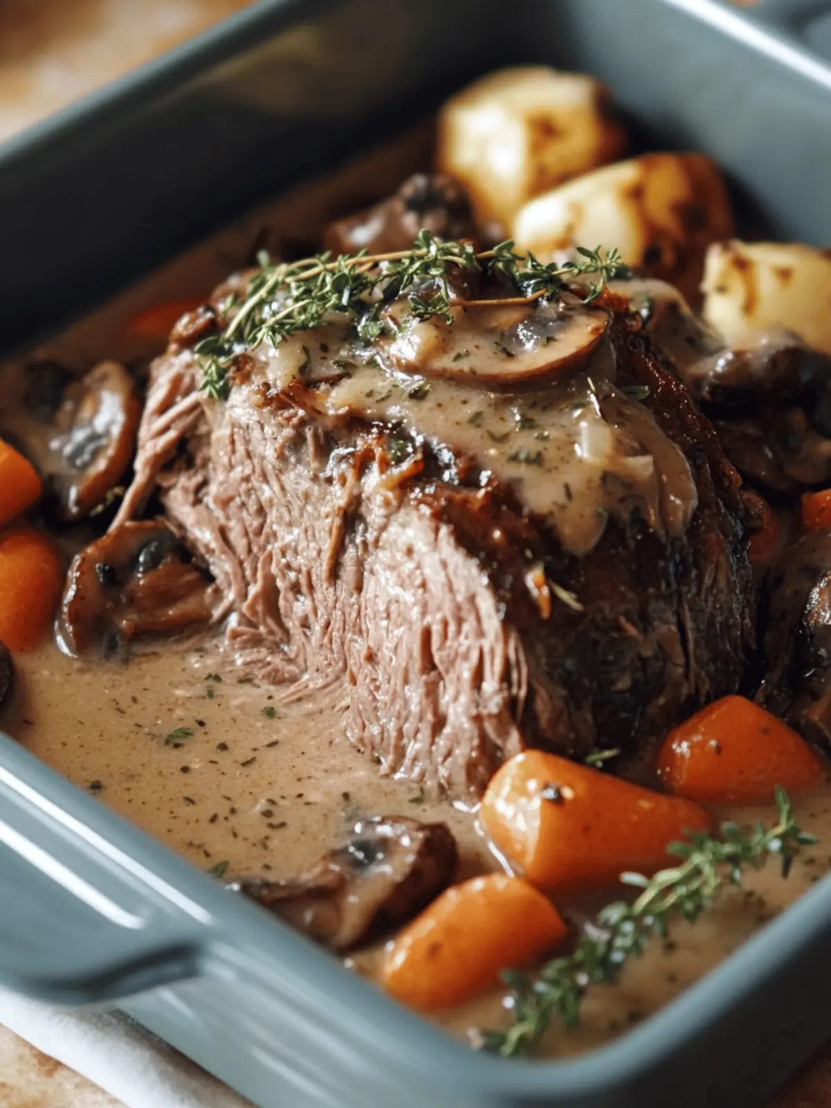 Tender Oven-Baked Rump Roast in Creamy Mushroom Gravy Delight 3 Tender Oven-Baked Rump Roast in Creamy Mushroom Gravy