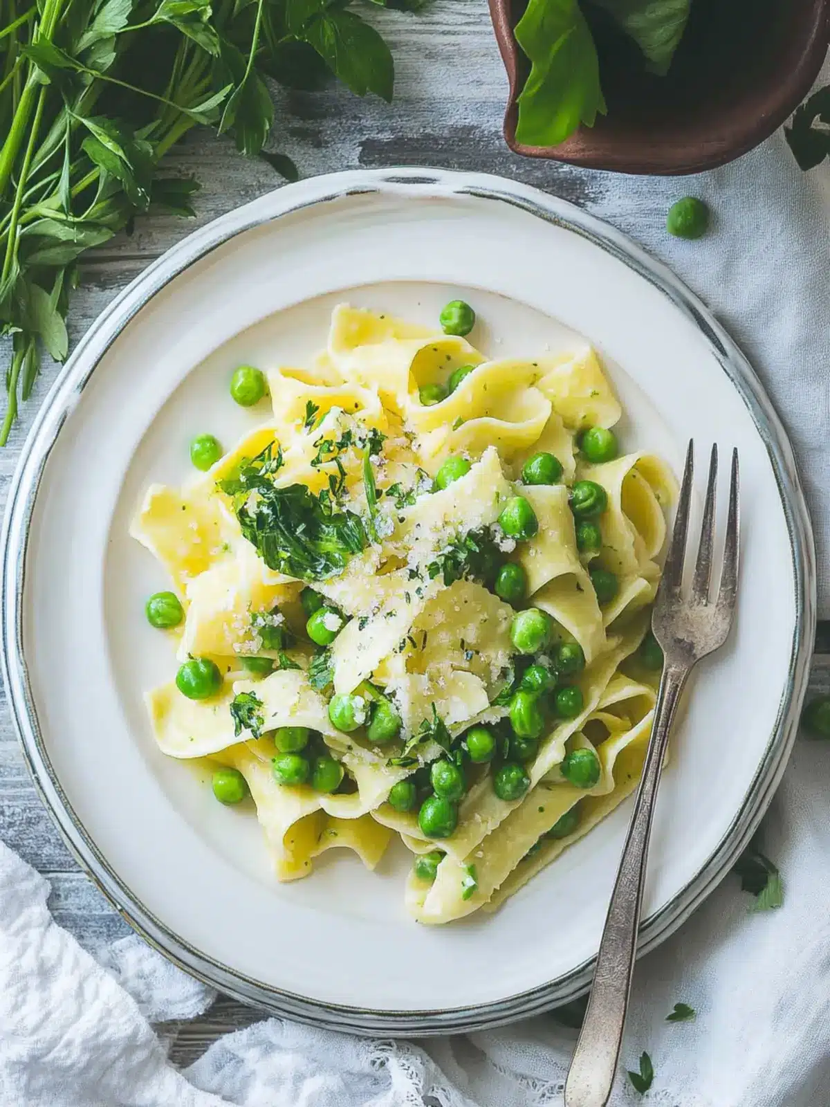 Creamy Pappardelle Pasta with Peas for a Quick Cozy Dinner 4 Pappardelle Pasta with Peas