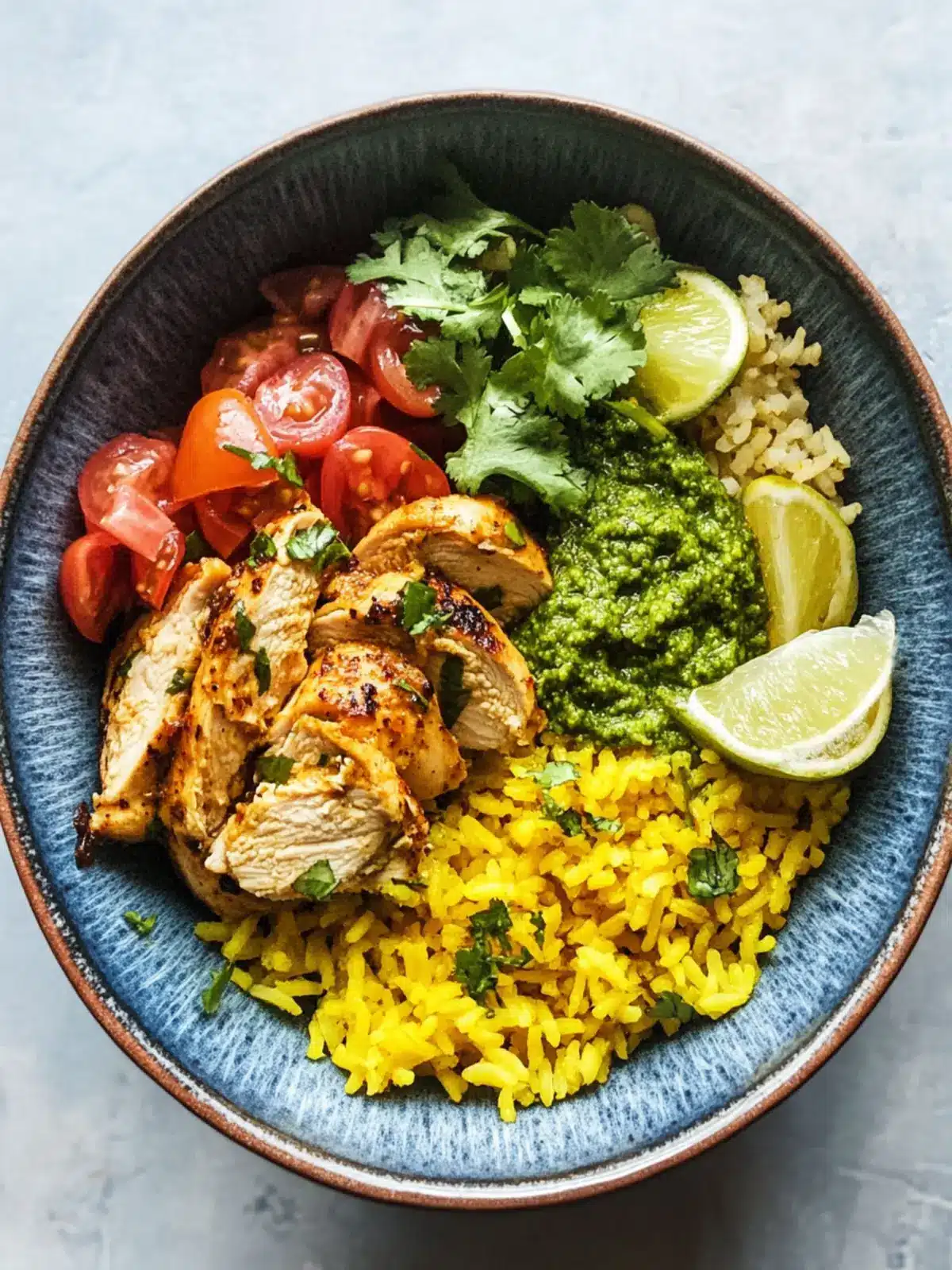 Crockpot Chicken Bowls with Yellow Rice & Cilantro Pesto Delight 4 Crockpot Chicken Bowls with Yellow Rice and Cilantro Pesto