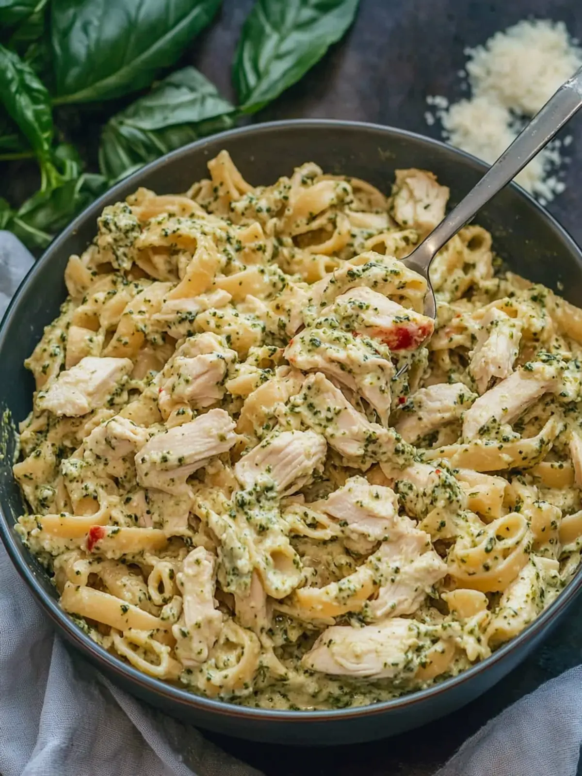 Irresistible Creamy Chicken Pesto Pasta in One Easy Pan 2 Creamy Chicken Pesto Pasta