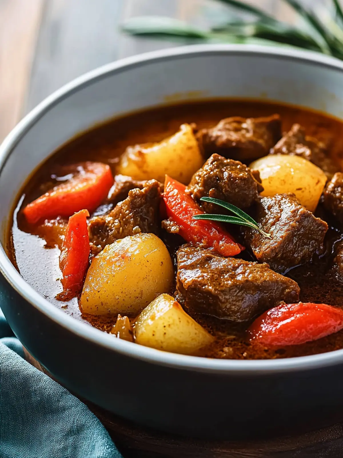 Tender Filipino Beef Stew Simmered in Tomato, Soy & Spices Bliss 2 Tender Filipino Beef Stew Simmered in Tomato, Soy & Spices