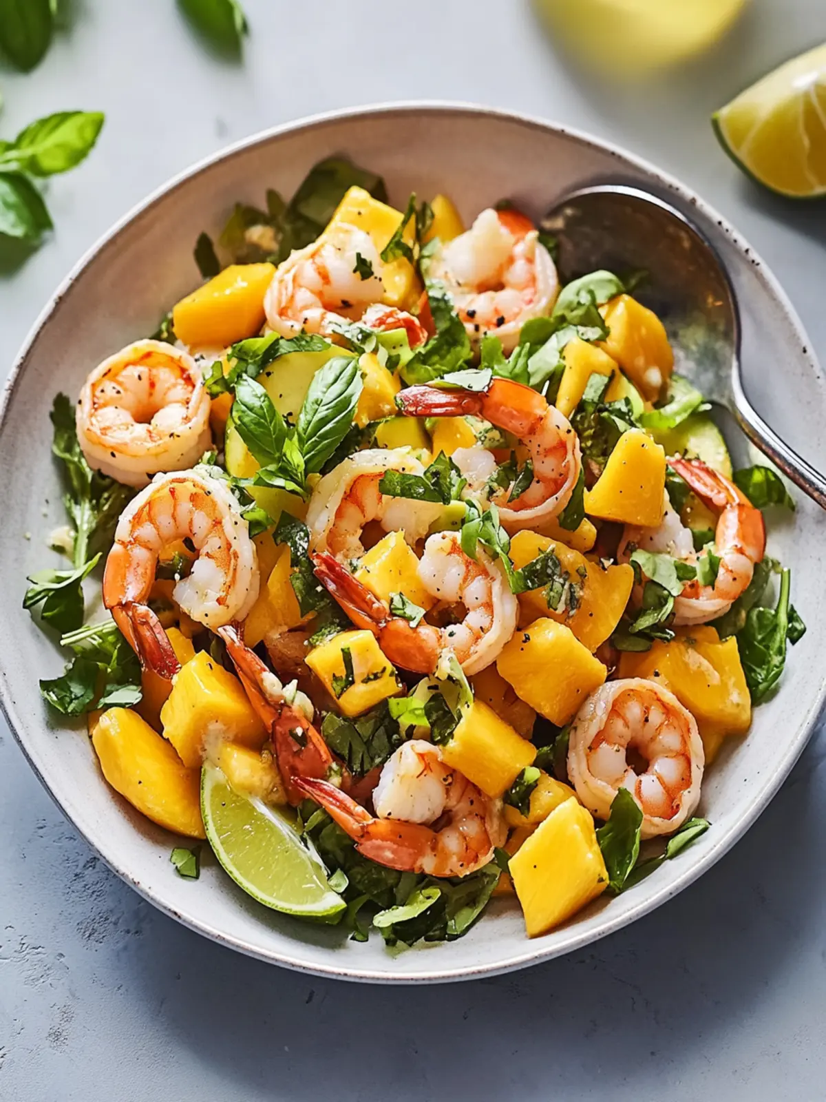 Refreshing Shrimp & Mango Salad with Zesty Miso Dressing 2 Shrimp & Mango Salad