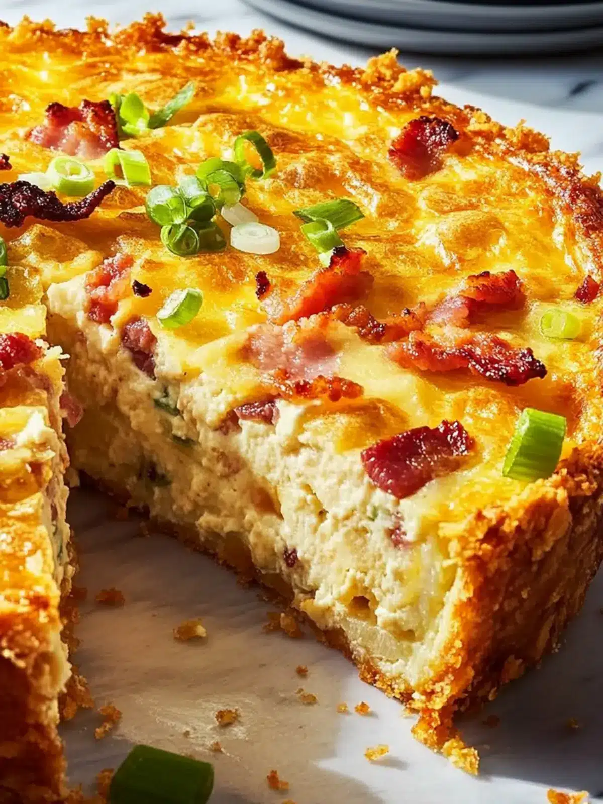 Crispy Hash Brown-Crusted Bacon & Cheddar Quiche Bliss 3 Crispy Hash Brown-Crusted Bacon & Cheddar Quiche