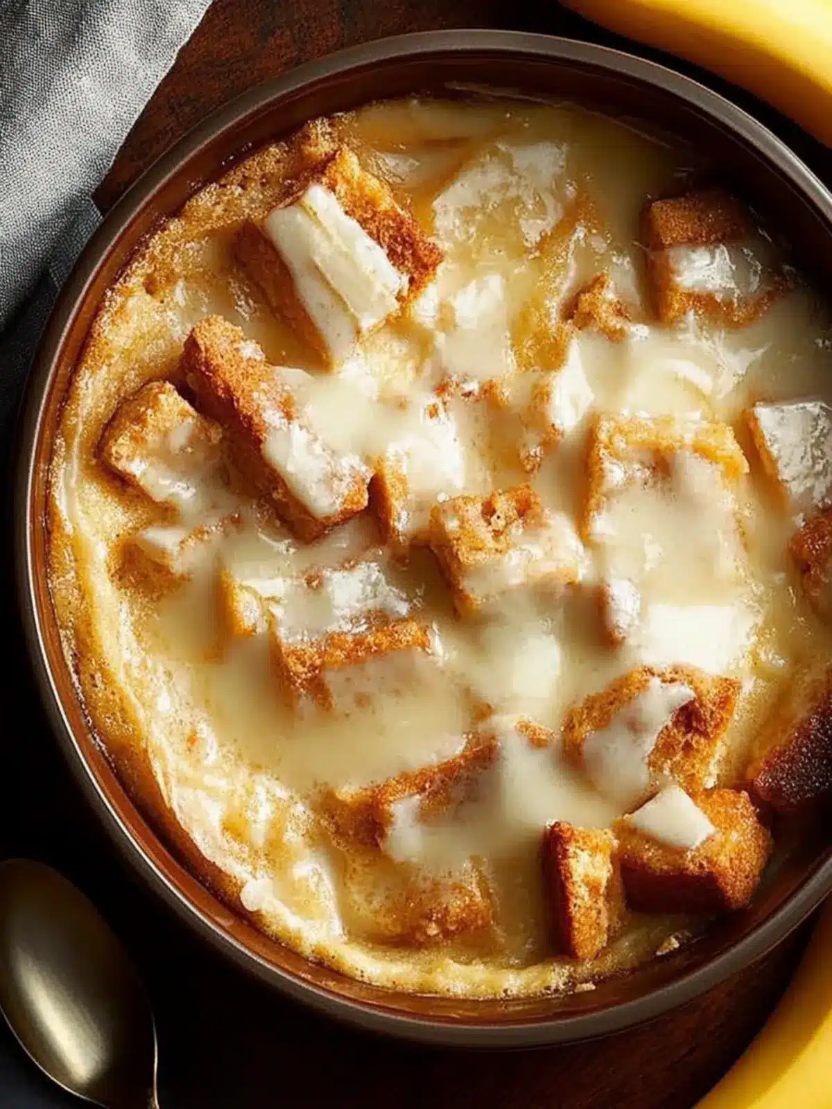 Heavenly Banana Bread Pudding with Creamy Vanilla Sauce 4 Banana Bread Pudding
