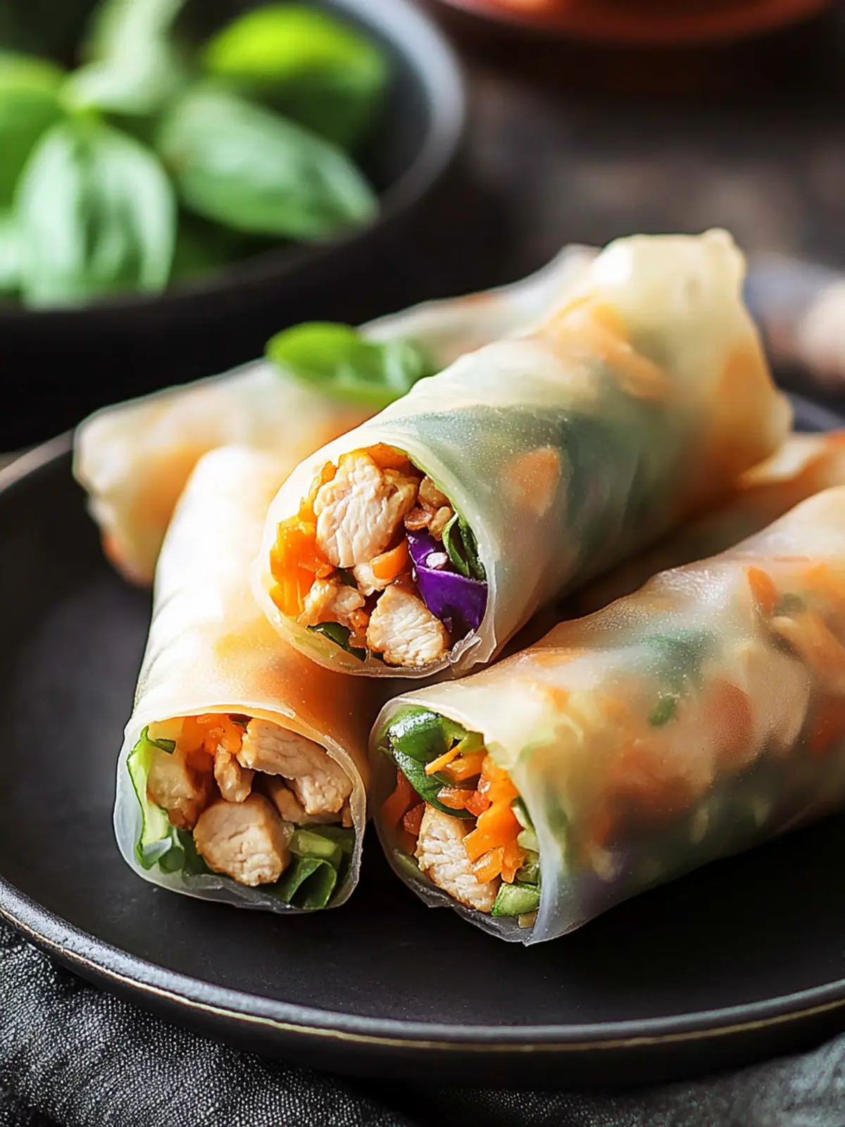 Healthy Chicken Spring Rolls: Crunchy Homemade Perfection 3 Chicken Spring Rolls