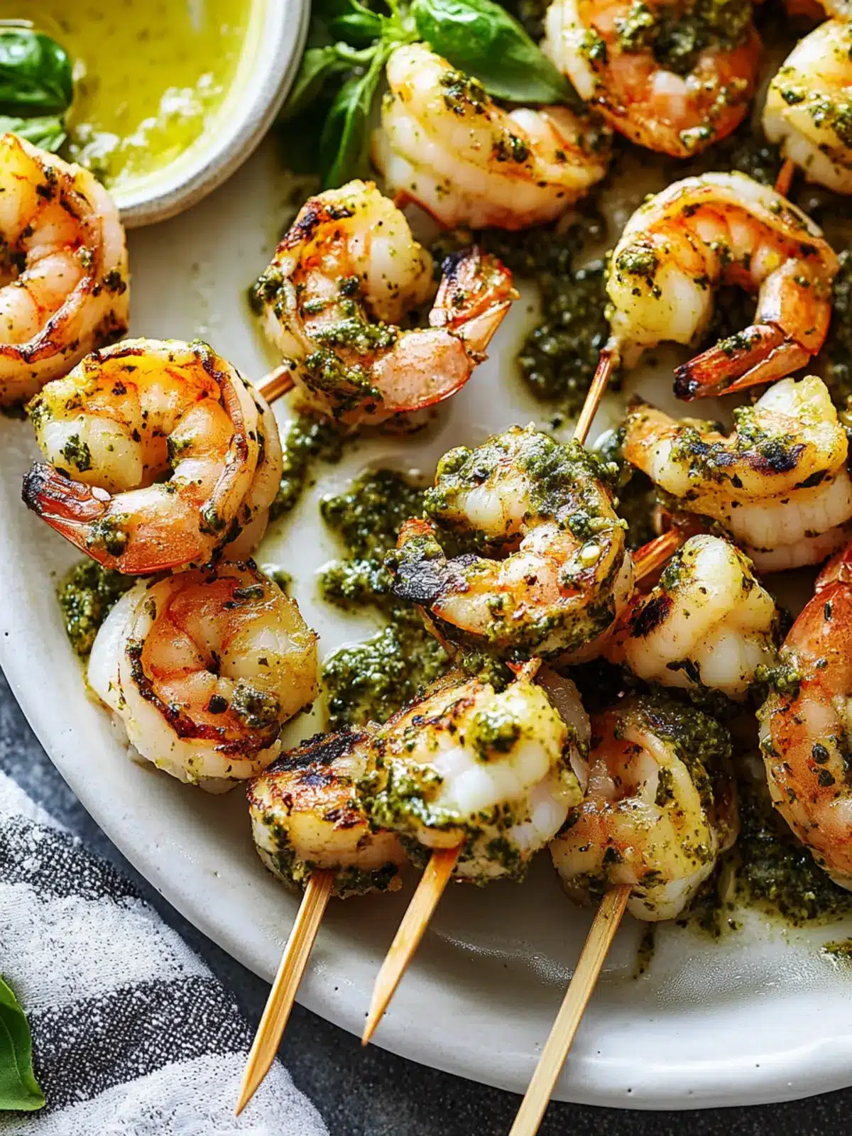 Grill Up Flavorful Pesto Shrimp Skewers in Just 25 Minutes 2 Pesto Shrimp Skewers