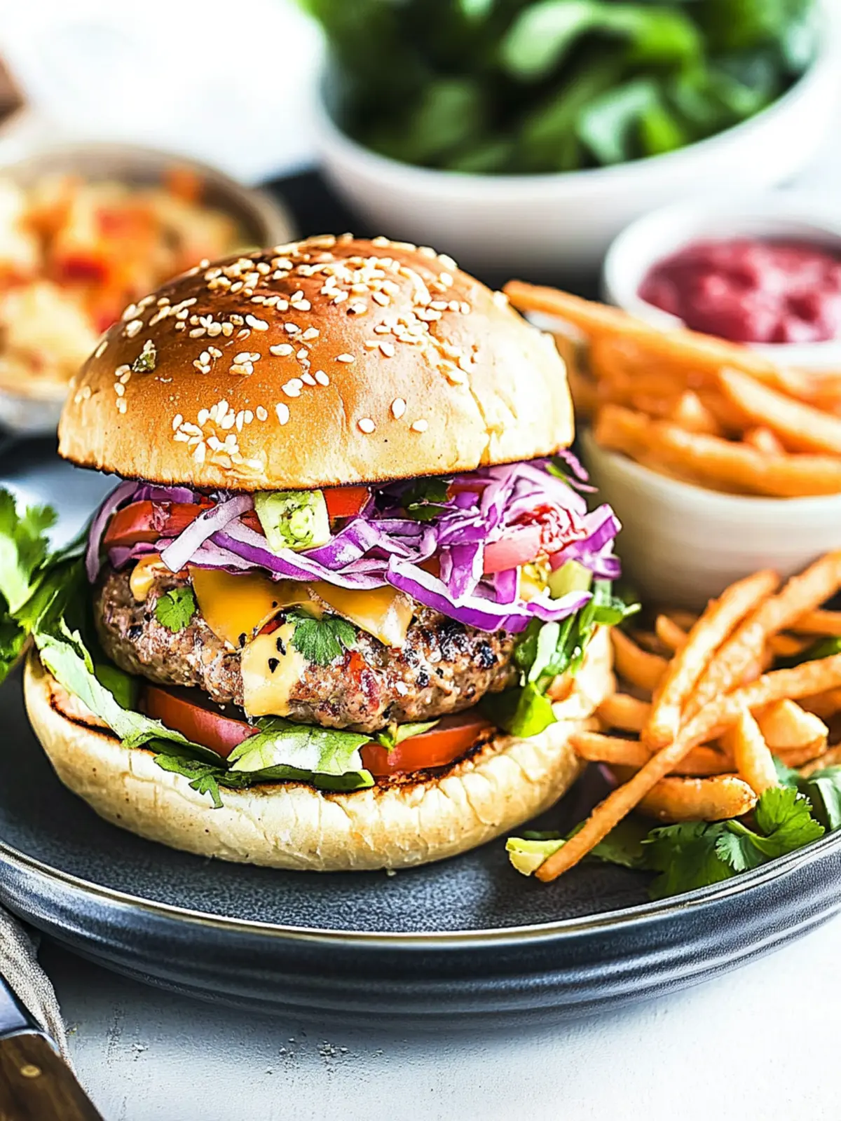 Savoring Summer: Chili Crisp Asian Burgers with Crunchy Slaw 4 Chili Crisp Asian Burgers