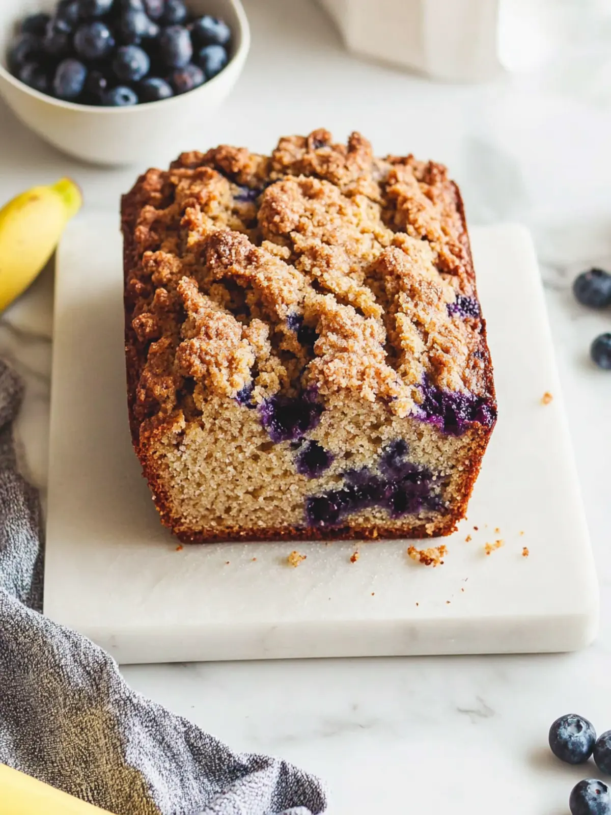 Irresistible Banana Blueberry Bread with Cinnamon Streusel Topping 4 Banana Blueberry Bread with Cinnamon Streusel Topping