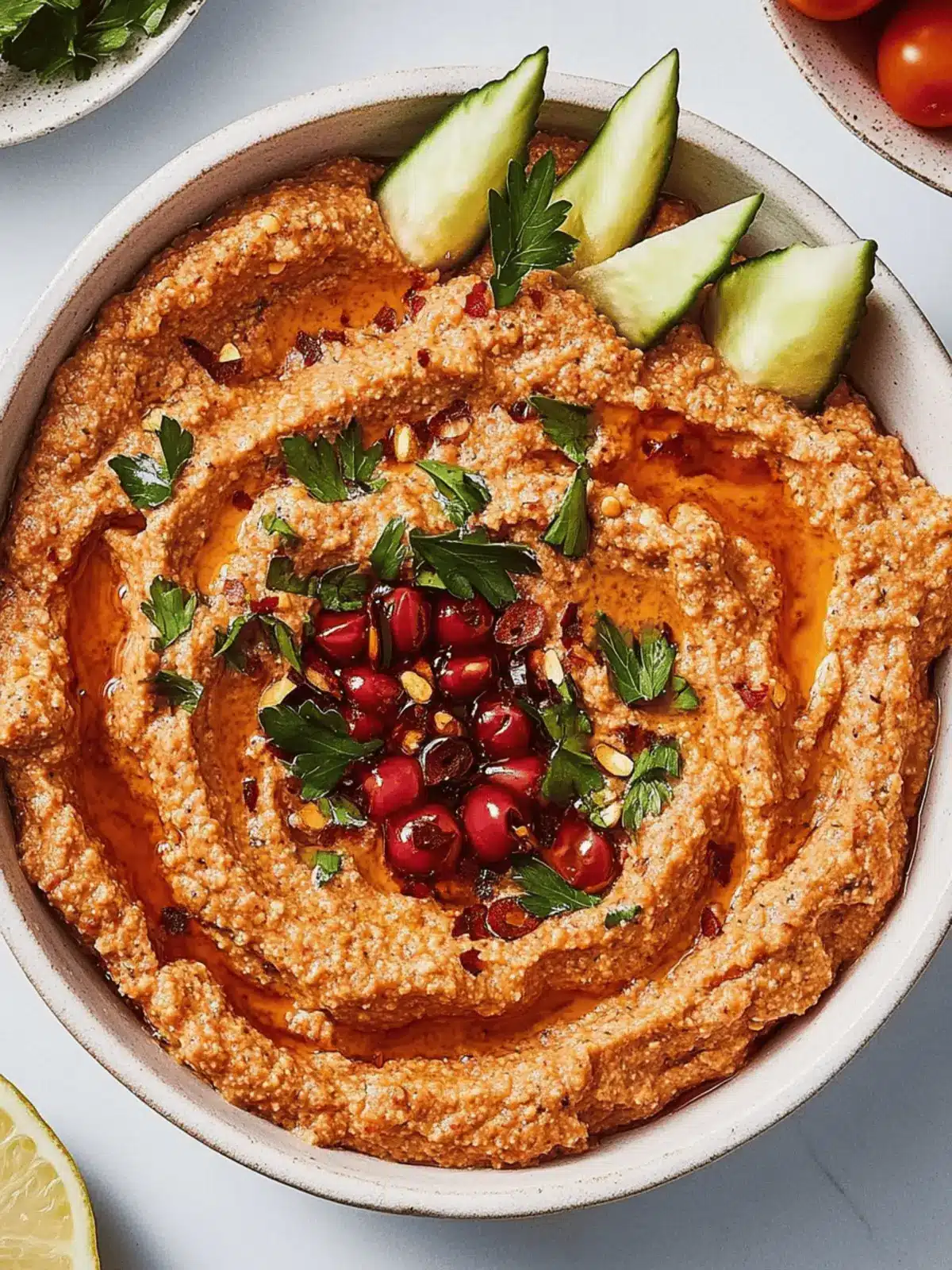 Delicious Muhammara Dip With Crudités: Fresh Flavor Awaits 3 Muhammara Dip With Crudités