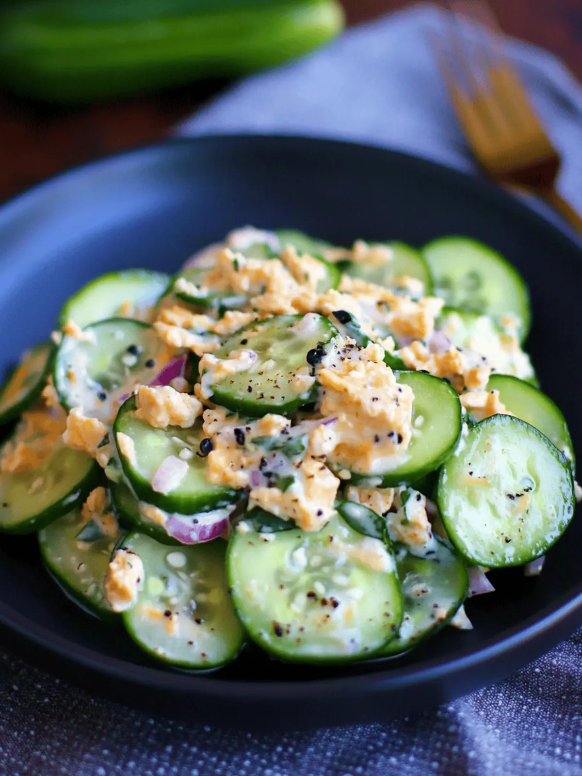 Jalapeno Popper Cucumber Salad: A Zesty Low-Carb Treat 2 Jalapeno Popper Cucumber Salad