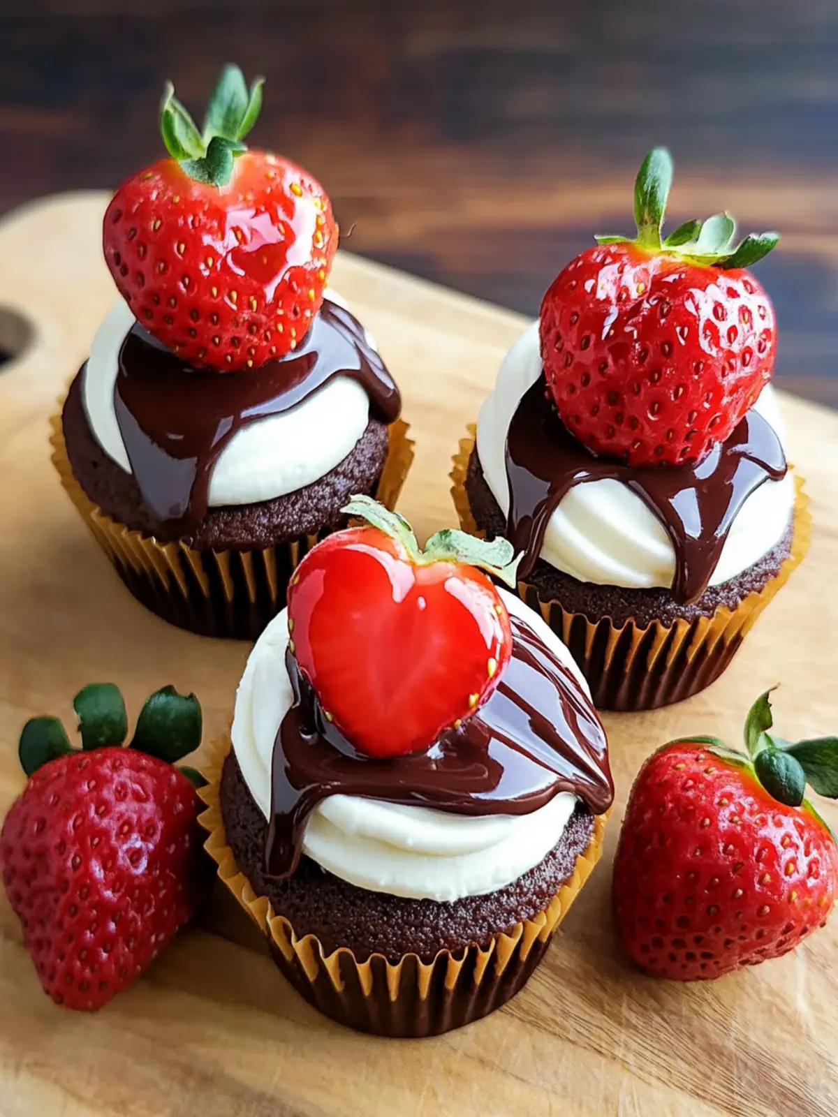 Delightful Chocolate Covered Strawberry Cupcakes for Valentine's Day 3 Chocolate Covered Strawberry Cupcakes for Valentine s Day
