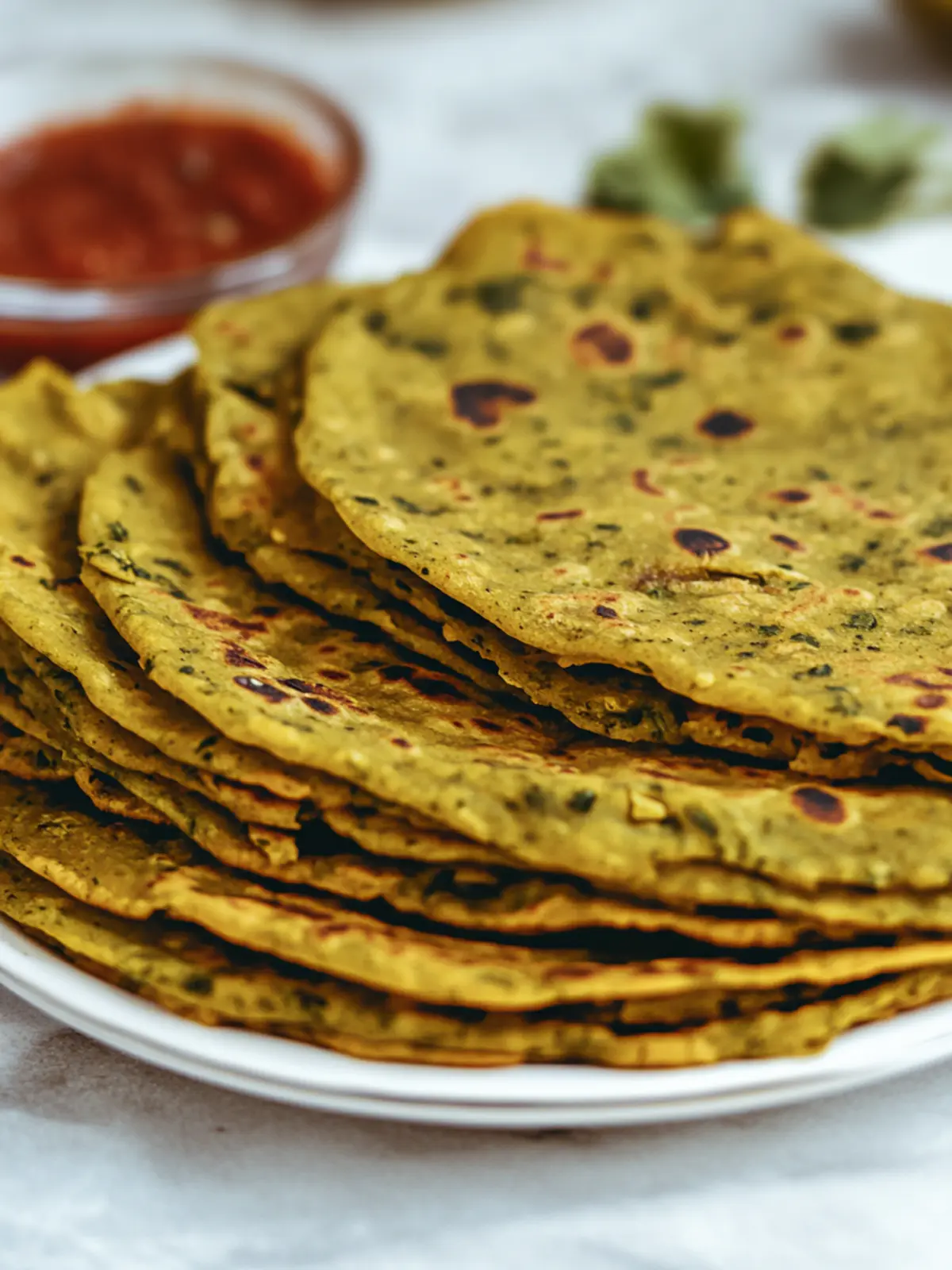 Delicious Indian Methi Thepla: Healthy Fenugreek Flatbread Recipe 2 Indian Methi Thepla (Fenugreek Flatbread)