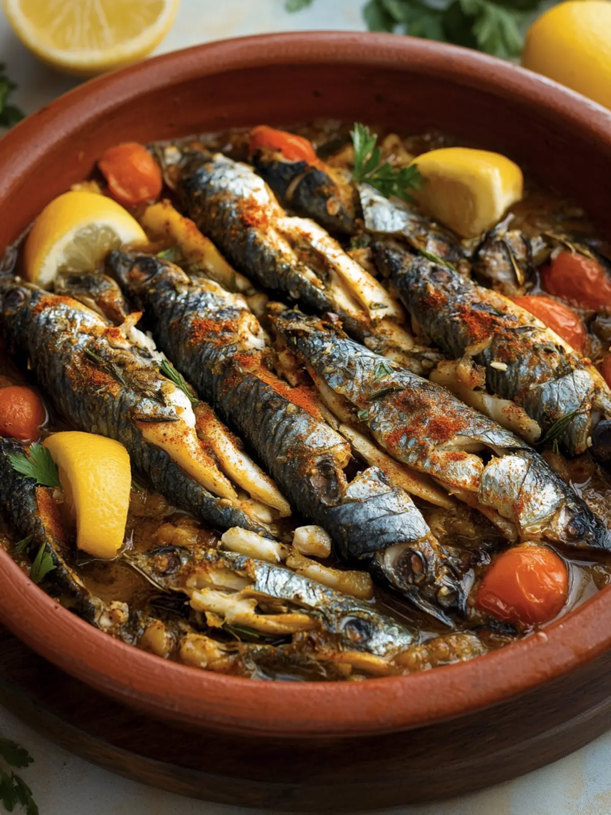Savor Authentic Moroccan Sardines M chermel Today! 3 Moroccan Sardines M chermel (Spiced Sardines)