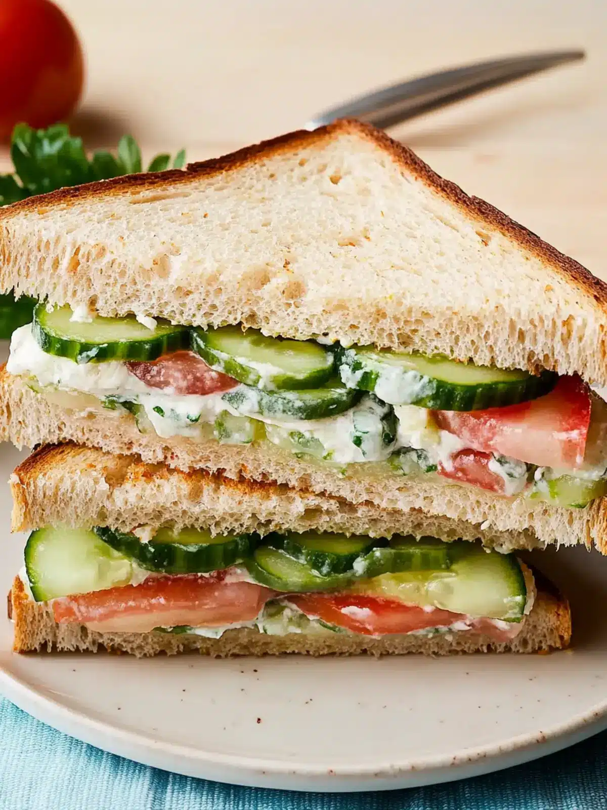 Crispy Cucumber & Tomato Sandwich for Toasty Summer Vibes 4 Cucumber & Tomato Sandwich