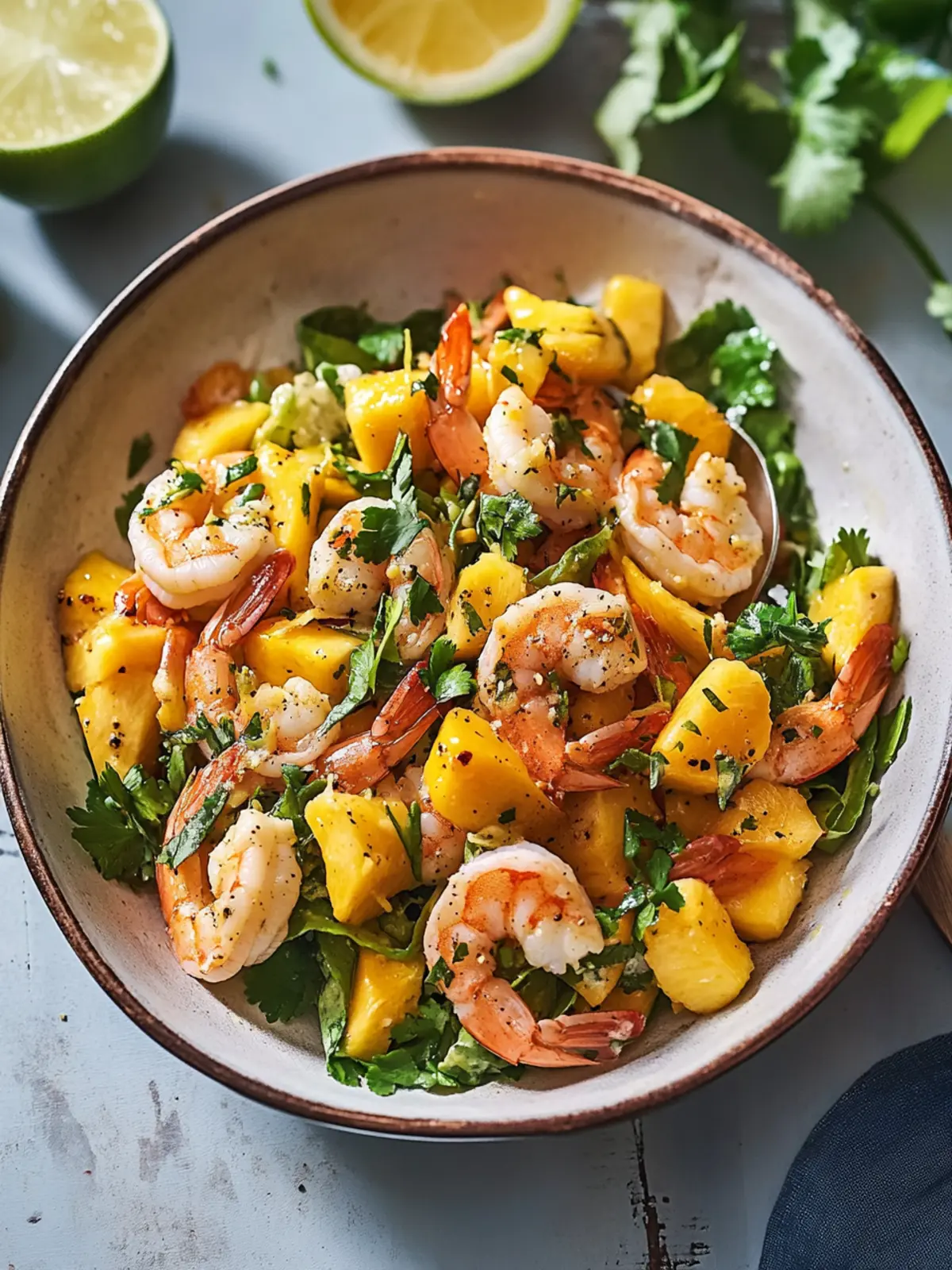 Refreshing Shrimp & Mango Salad with Zesty Miso Dressing 3 Shrimp & Mango Salad