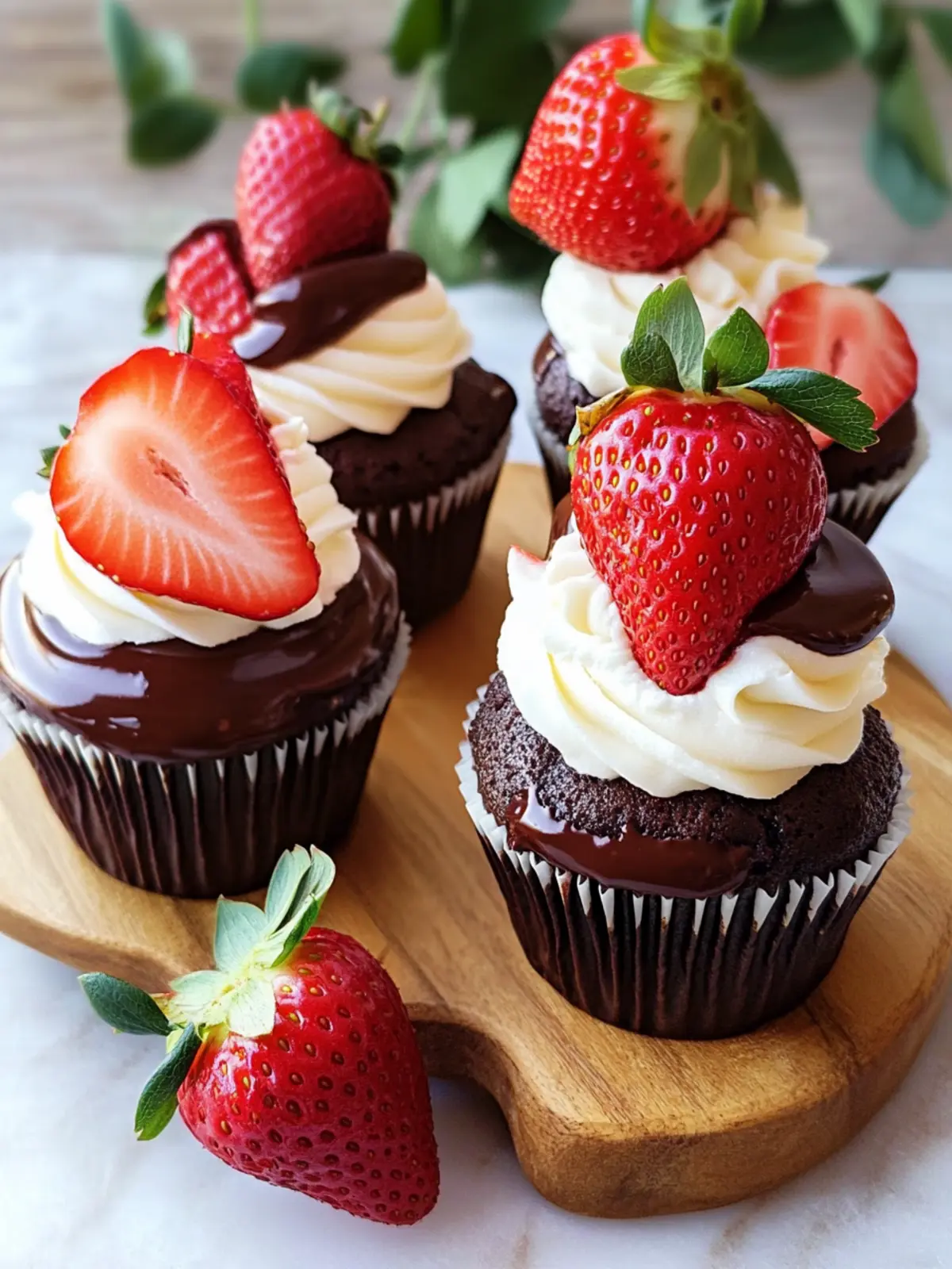 Delightful Chocolate Covered Strawberry Cupcakes for Valentine's Day 4 Chocolate Covered Strawberry Cupcakes for Valentine s Day