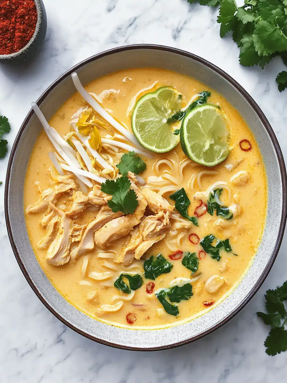 Delicious Burmese Ohn No Khao Swe - Comfort in Every Bowl 3 Burmese Ohn No Khao Swe (Coconut Chicken Noodle Soup)