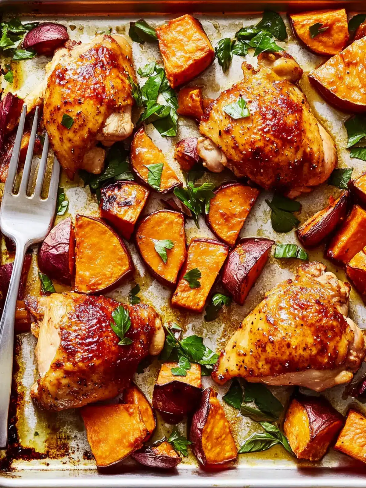 Savory Sheet-Pan Miso Chicken & Sweet Potatoes in 30 Minutes 4 Sheet-Pan Miso Chicken & Sweet Potatoes