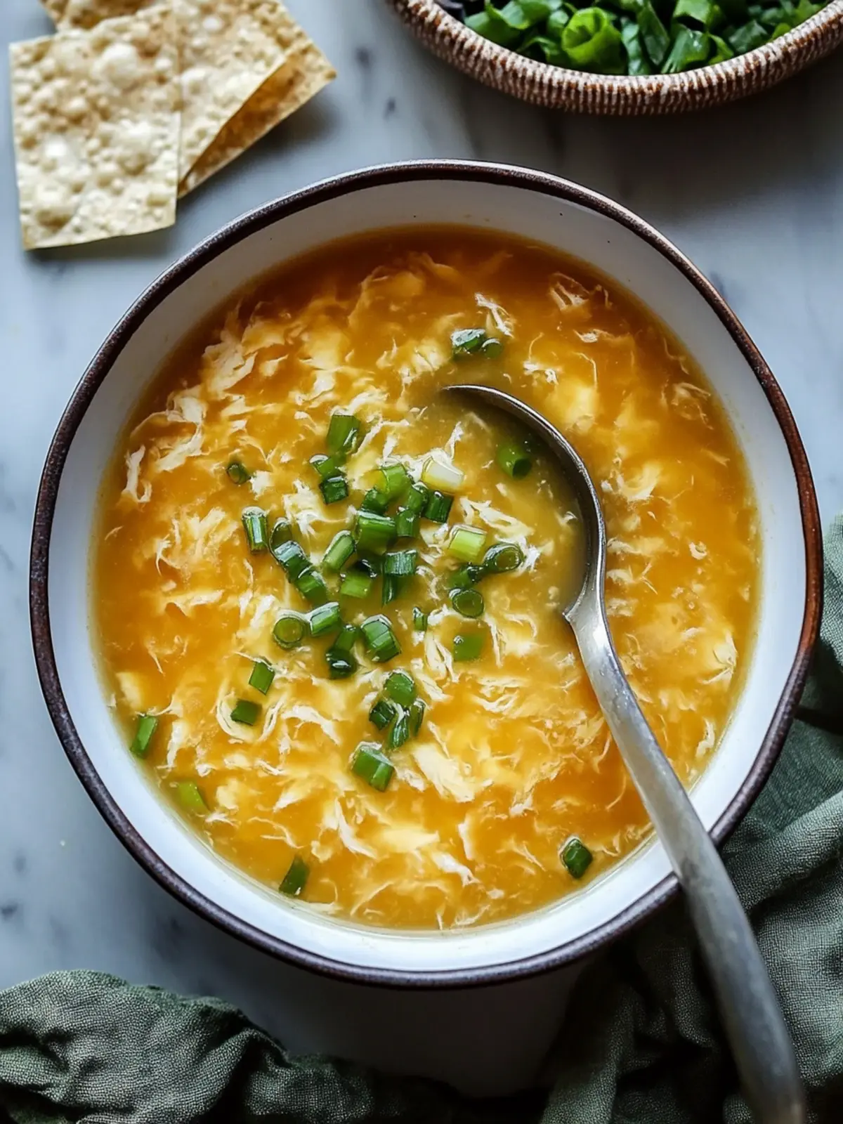 Delicious Egg Drop Soup with Crispy Wontons in 30 Minutes 3 Egg Drop Soup