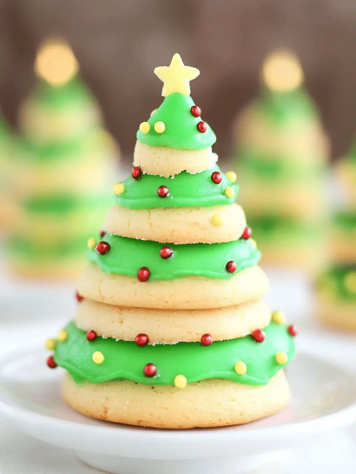 Delightful Christmas Tree Cookie Stacks for Festive Fun! 2 Christmas Tree Cookie Stacks