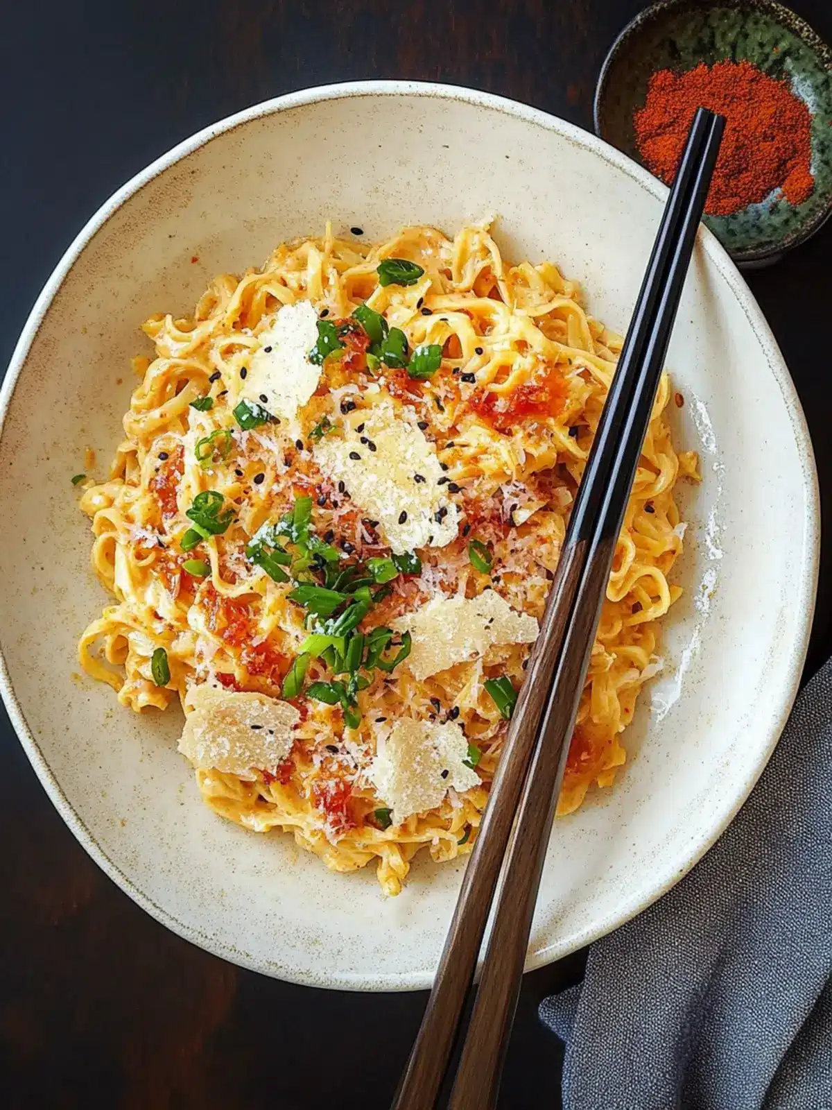 Creamy Gochujang Ramen Carbonara: Bold Flavor in Every Bite 3 Creamy Gochujang Ramen Carbonara