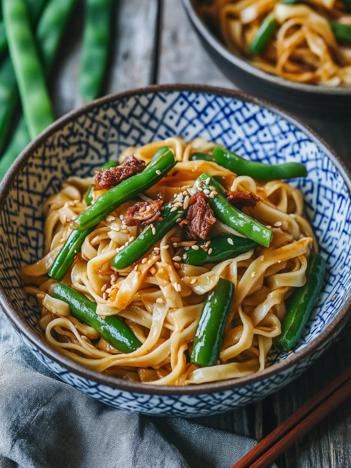 Savory Steamed Noodles and Green Beans for Family Comfort 3 Steamed Noodles and Green Beans (æè±çé¢)