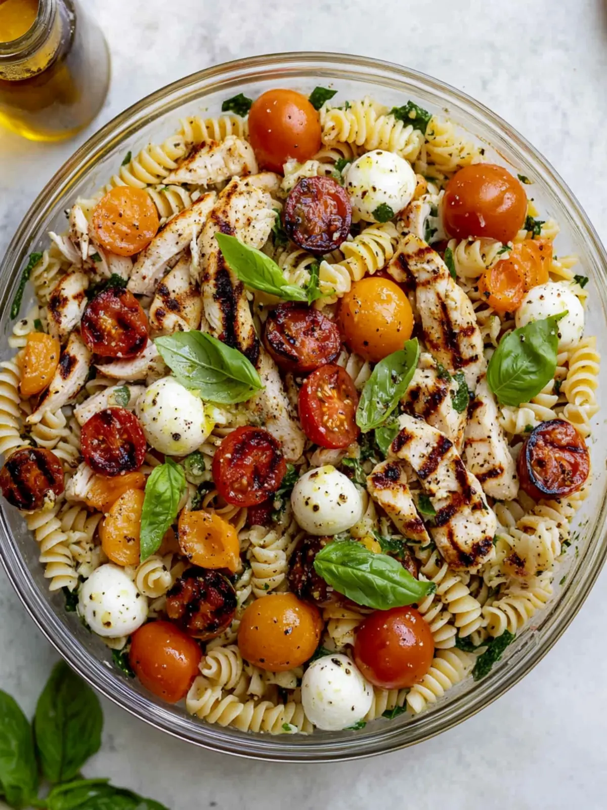 Layered Grilled Chicken Caprese Pasta Salad for Flavor Lovers 3 Layered Grilled Chicken Caprese Pasta Salad.